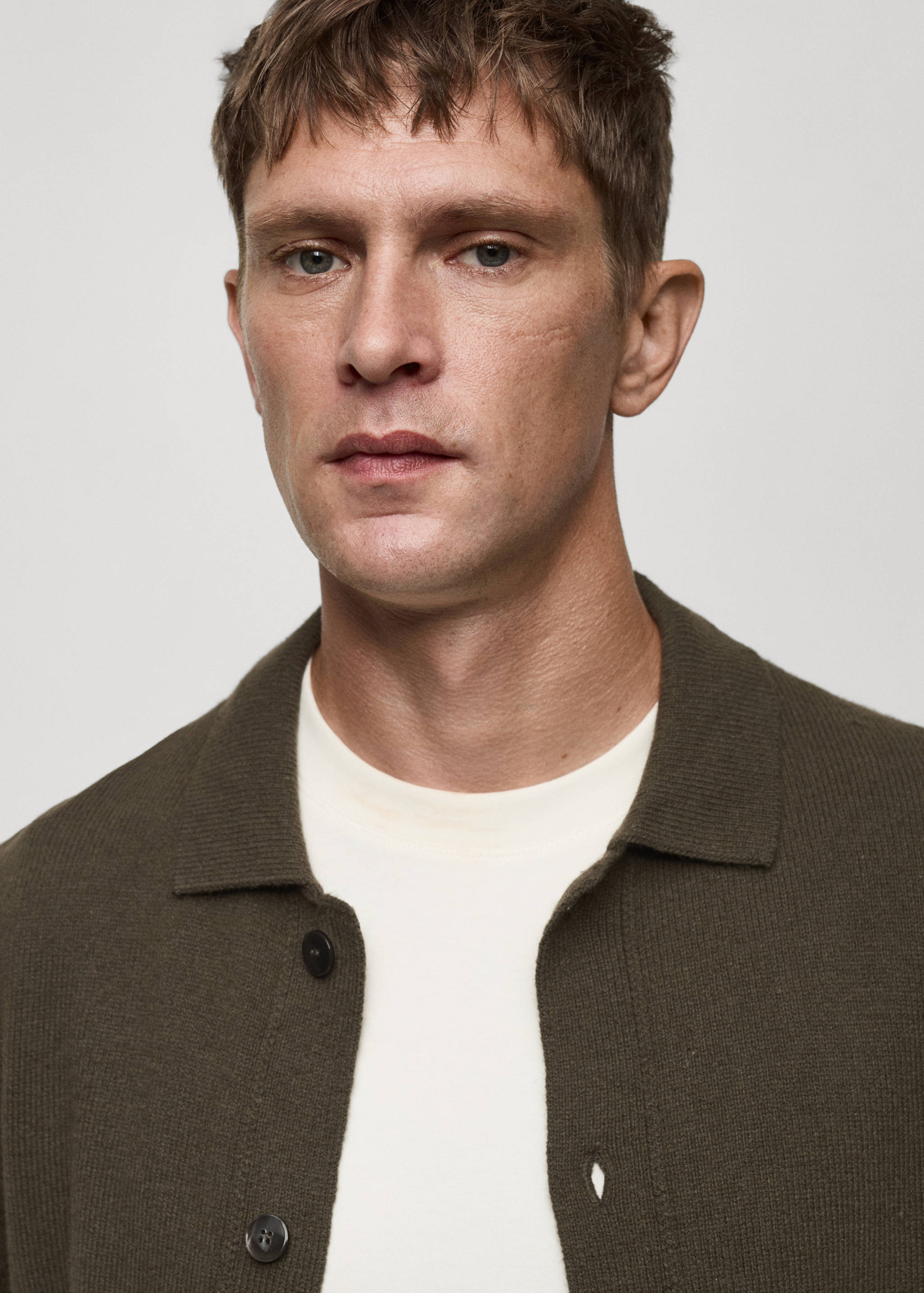Rib-knit wool cardigan - Details of the article 1