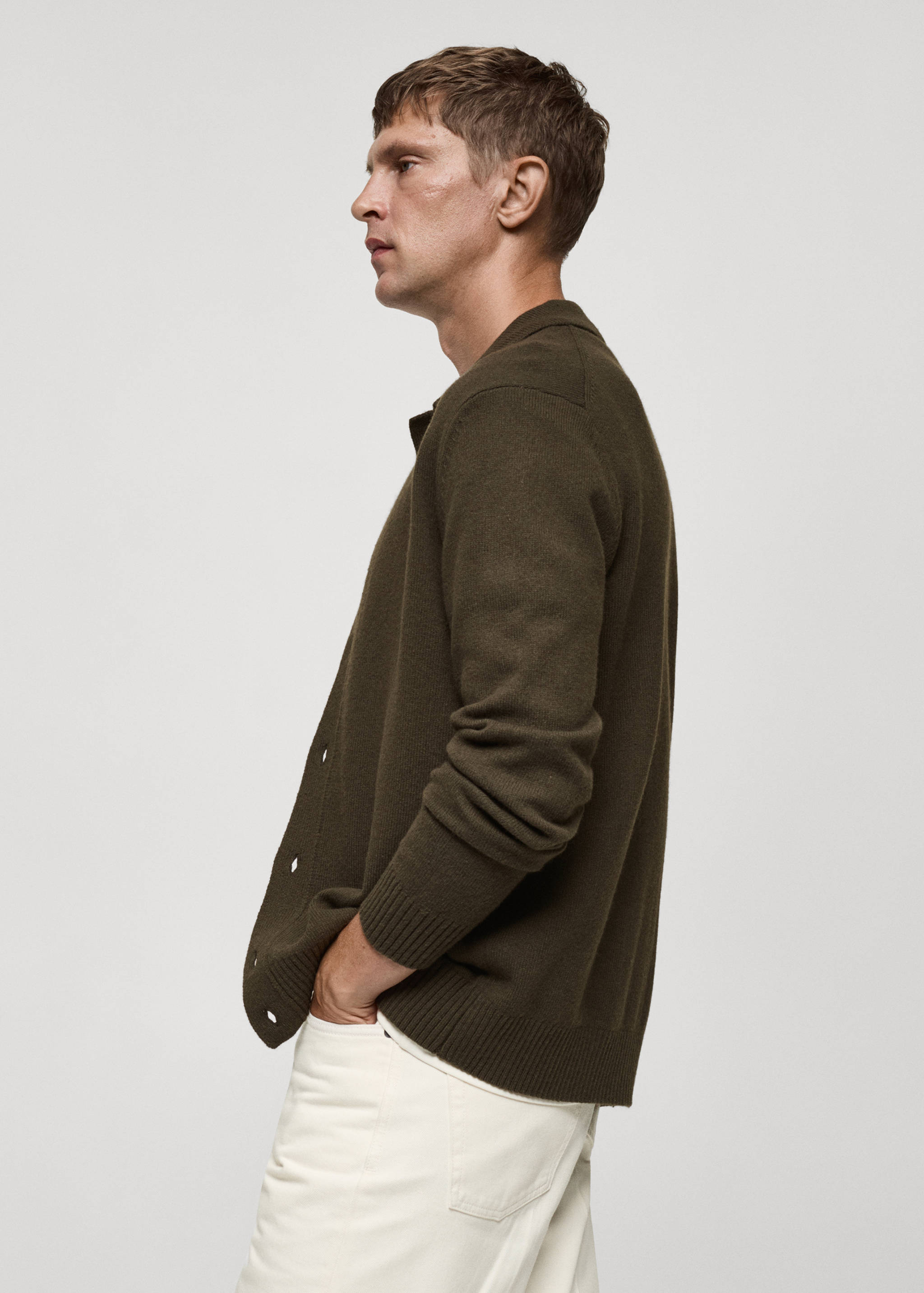 Rib-knit wool cardigan - Details of the article 2