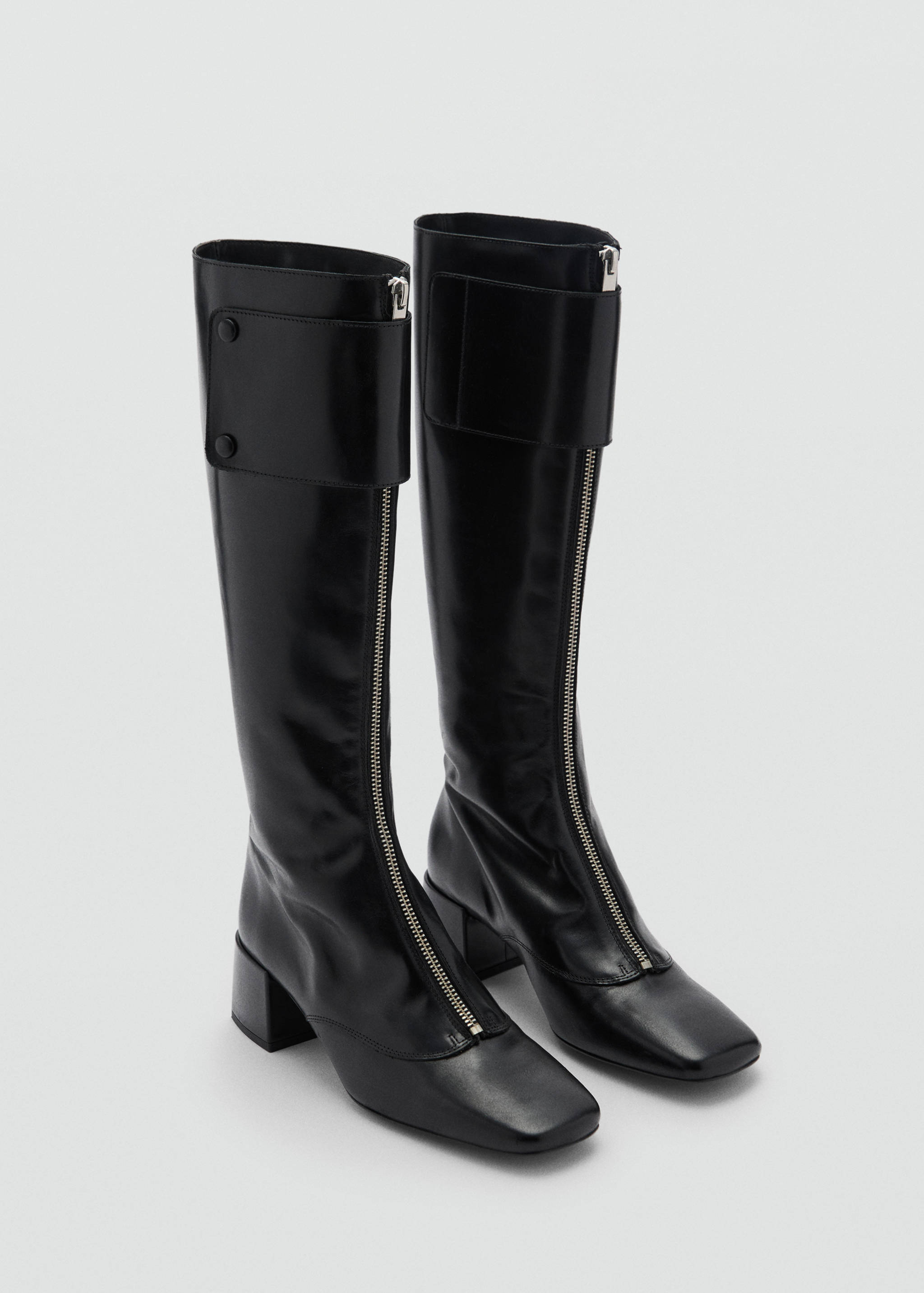 Zipper leather boots - Medium plane