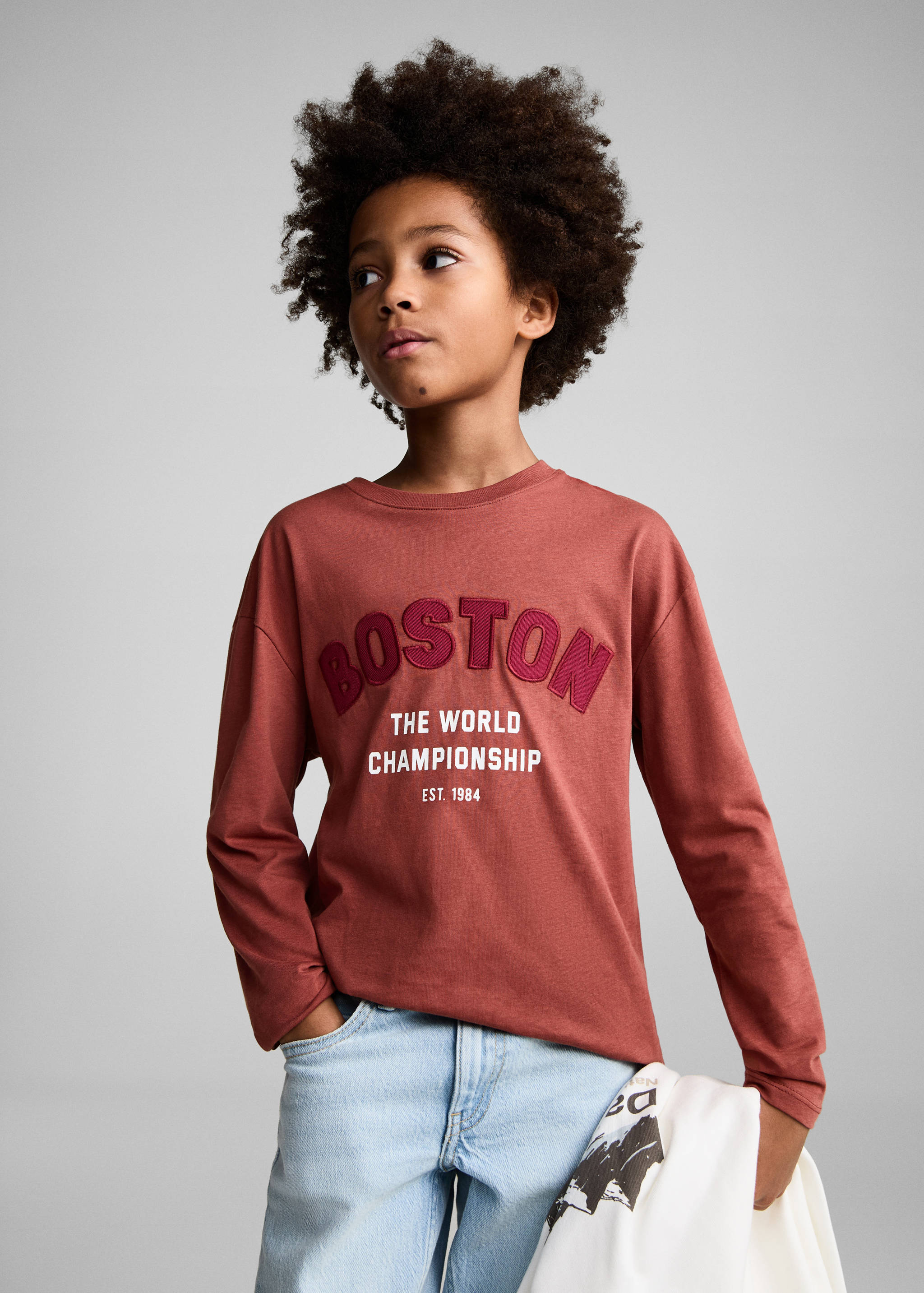 Printed detail T-shirt - Medium plane