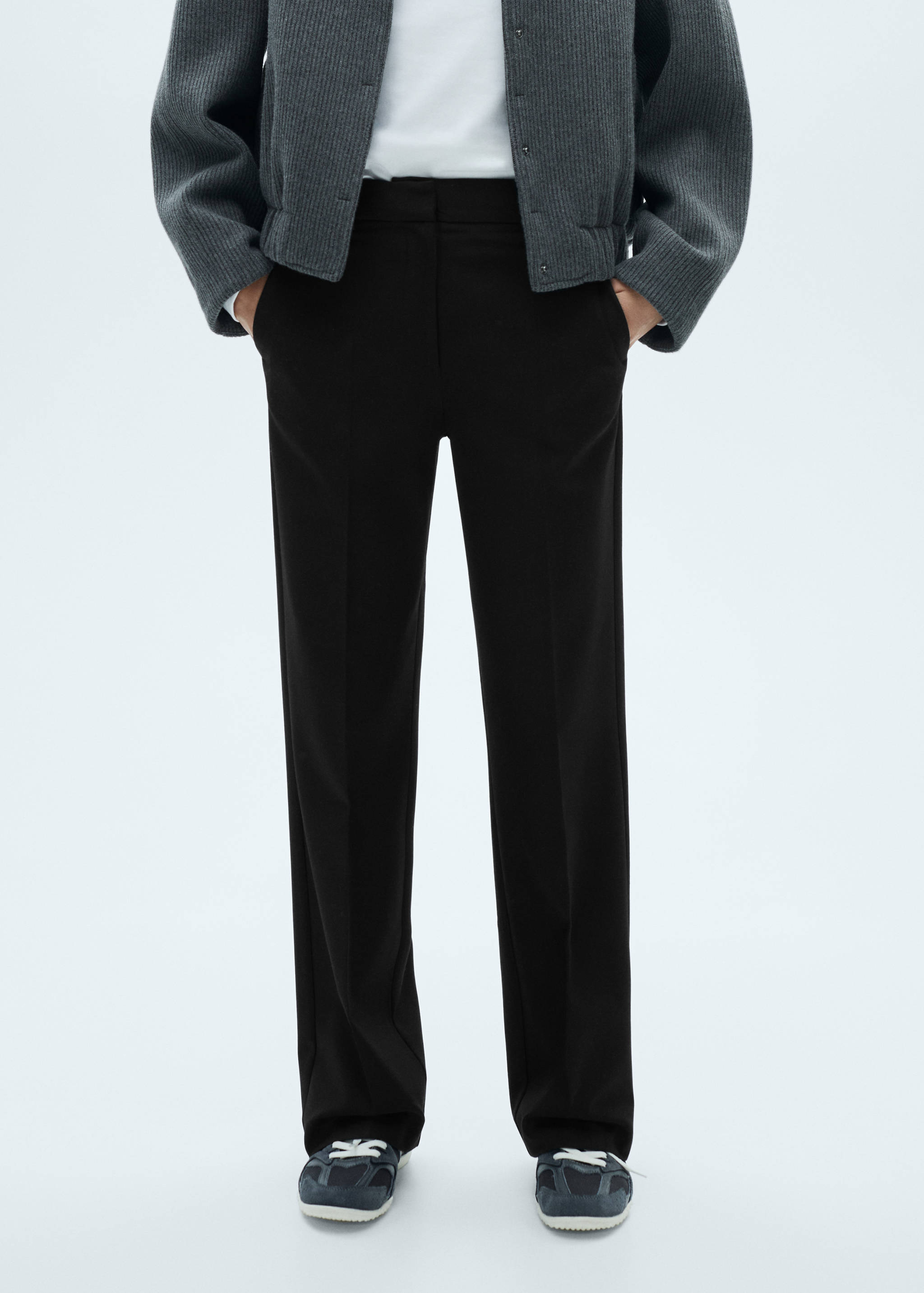 Soepelvallende straight-fit broek - Middenvlak