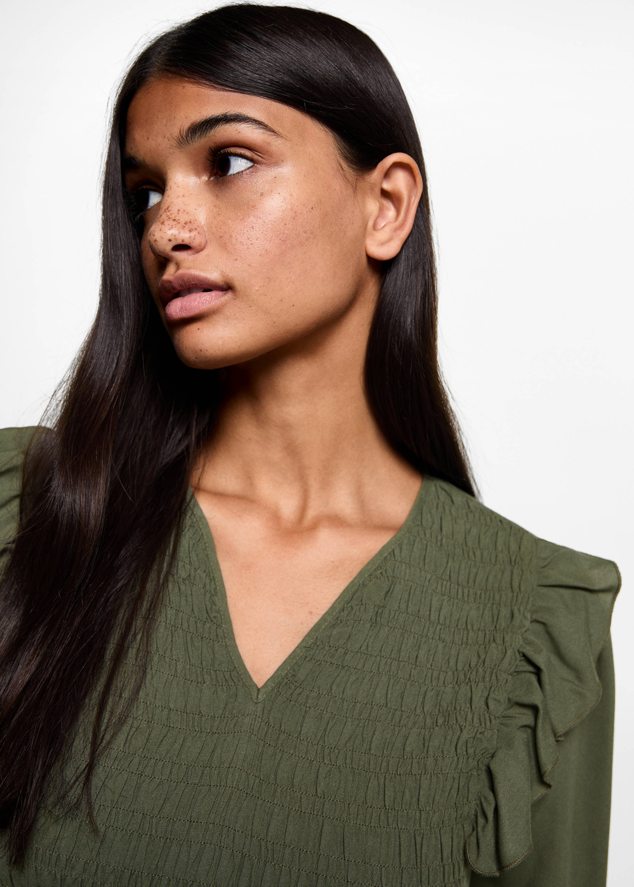 Ruched blouse with ruffles - Details of the article 1