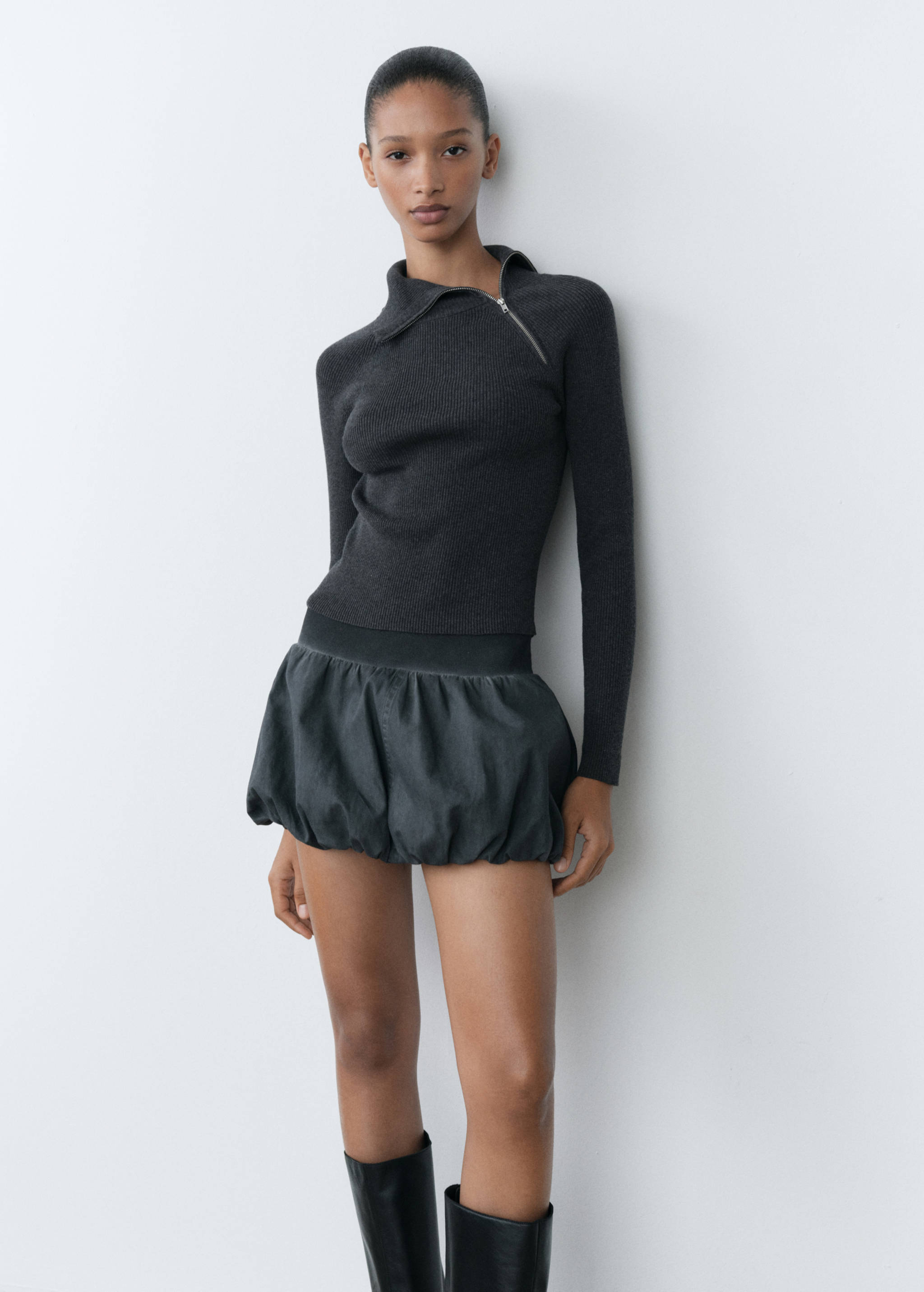 Ballon-Minirock mit Wash-Effekt - Allgemeine Ansicht