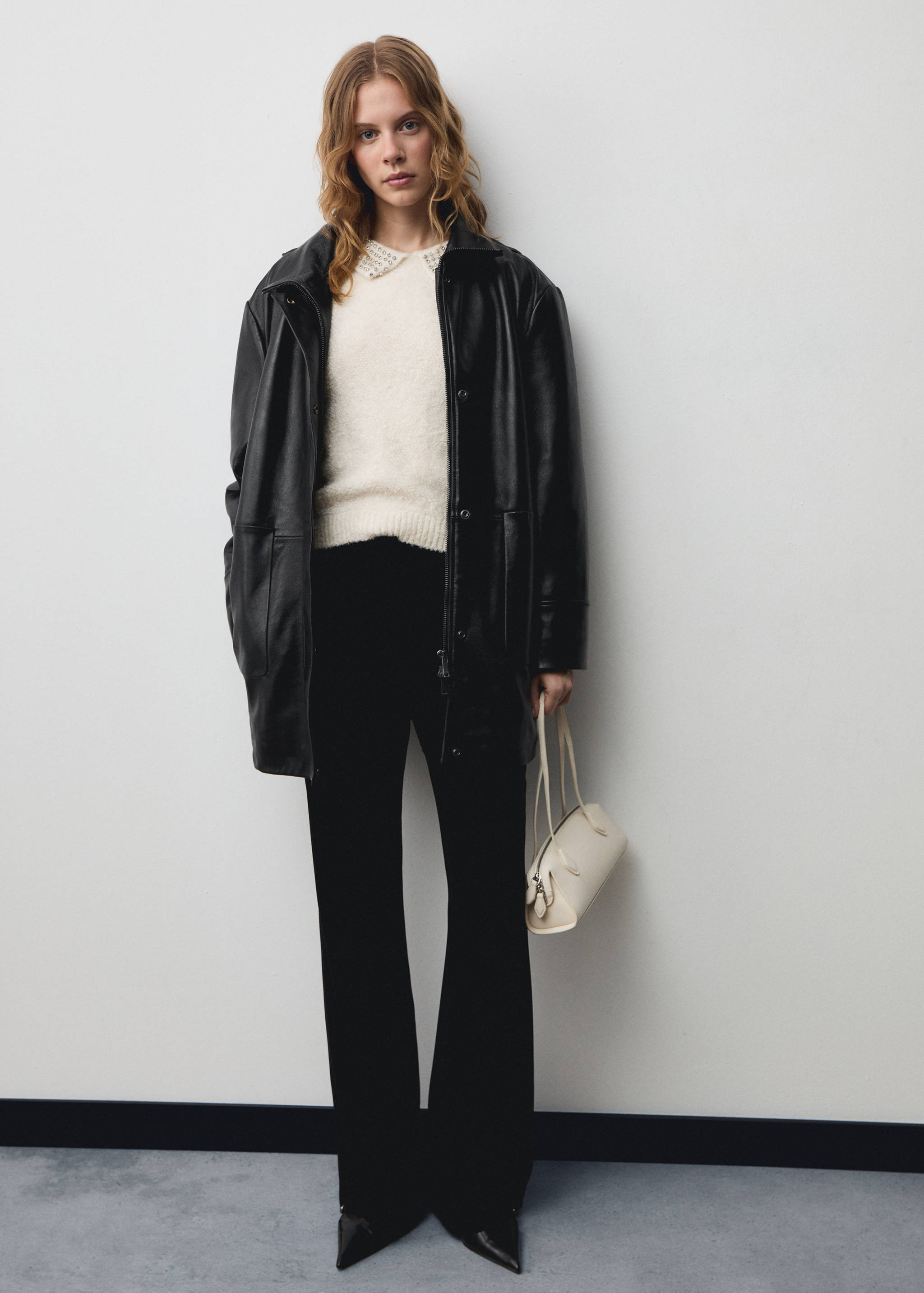 Polo-neck sweater with rhinestones - General plane