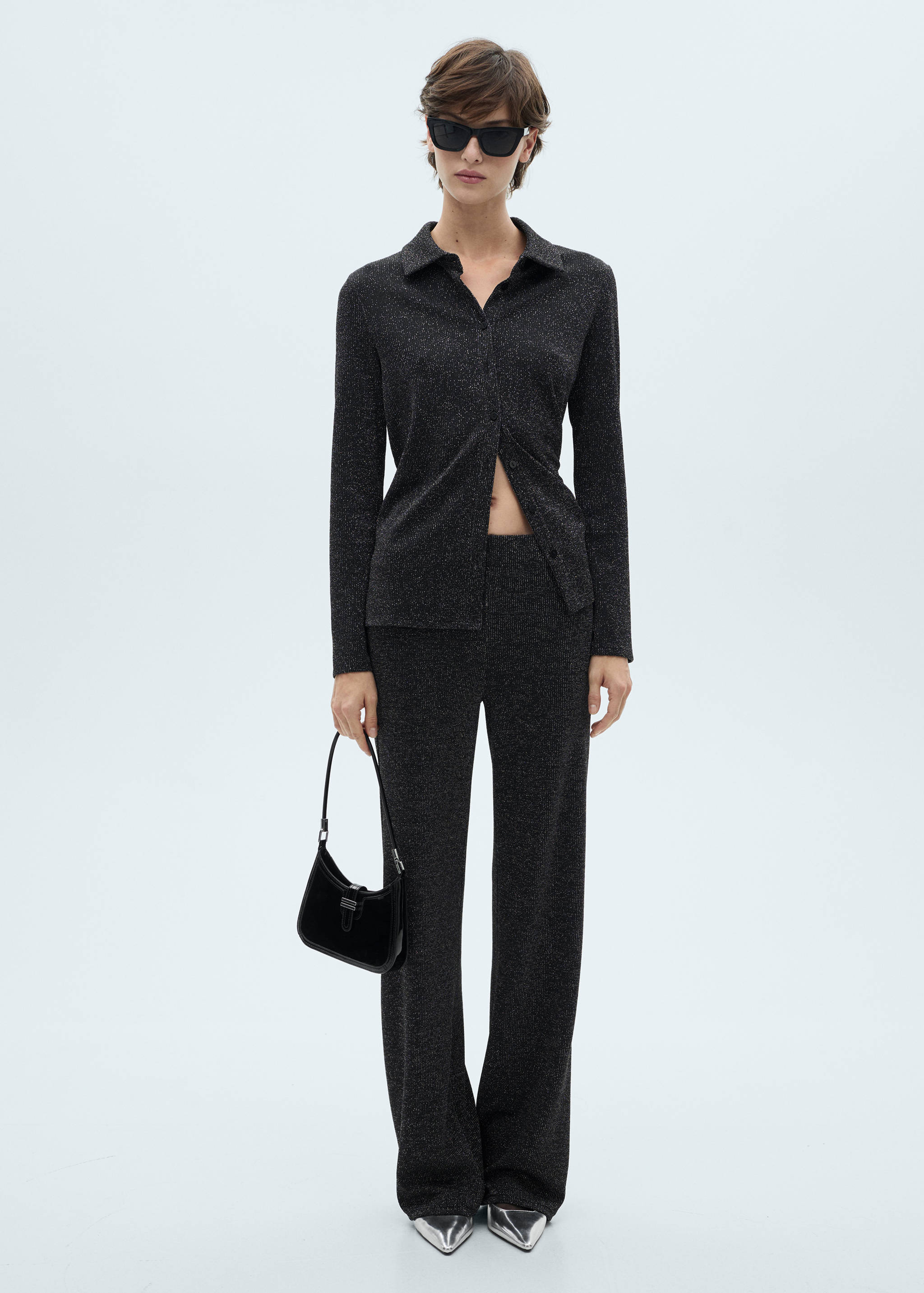Lurex knitted shirt - General plane