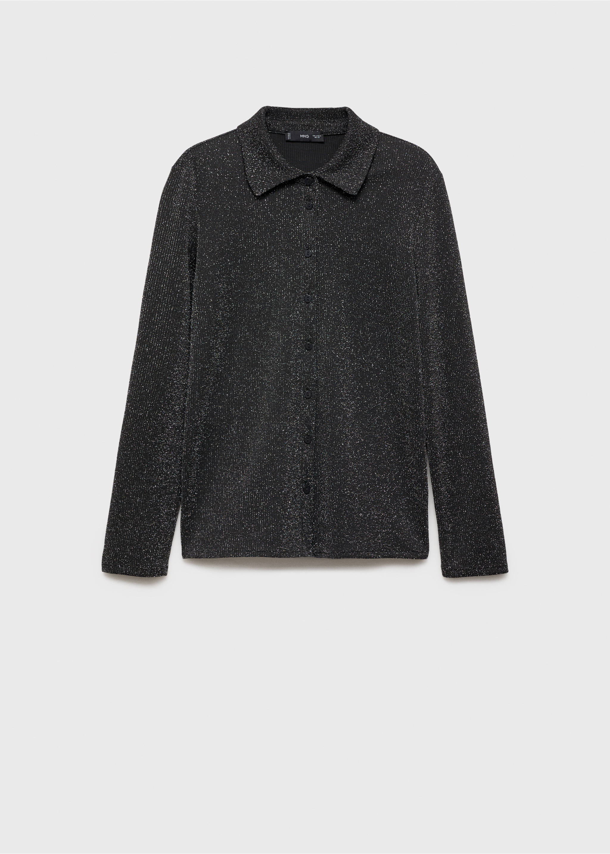 Lurex knitted shirt - Article without model, Grey. Ref: 77049061-00.