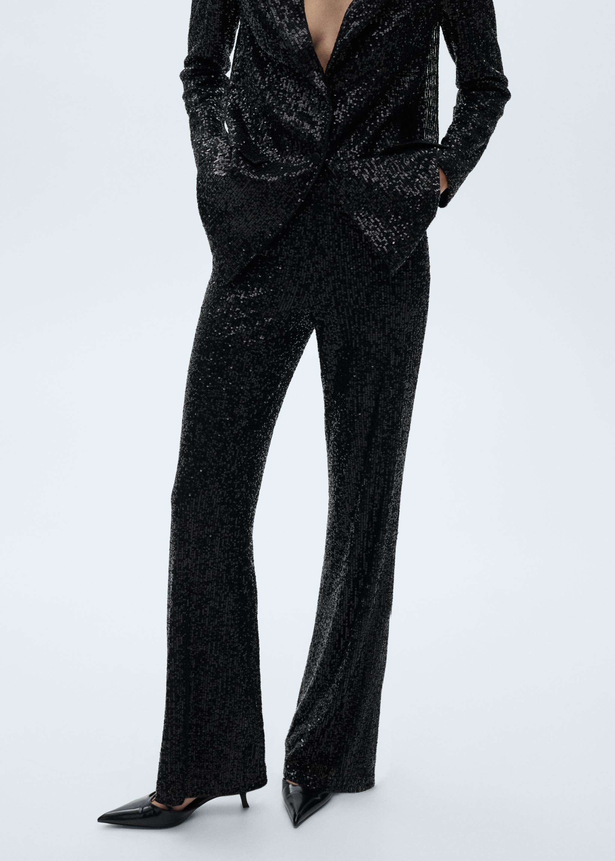 Pantalón palazzo lentejuelas - Plano medio