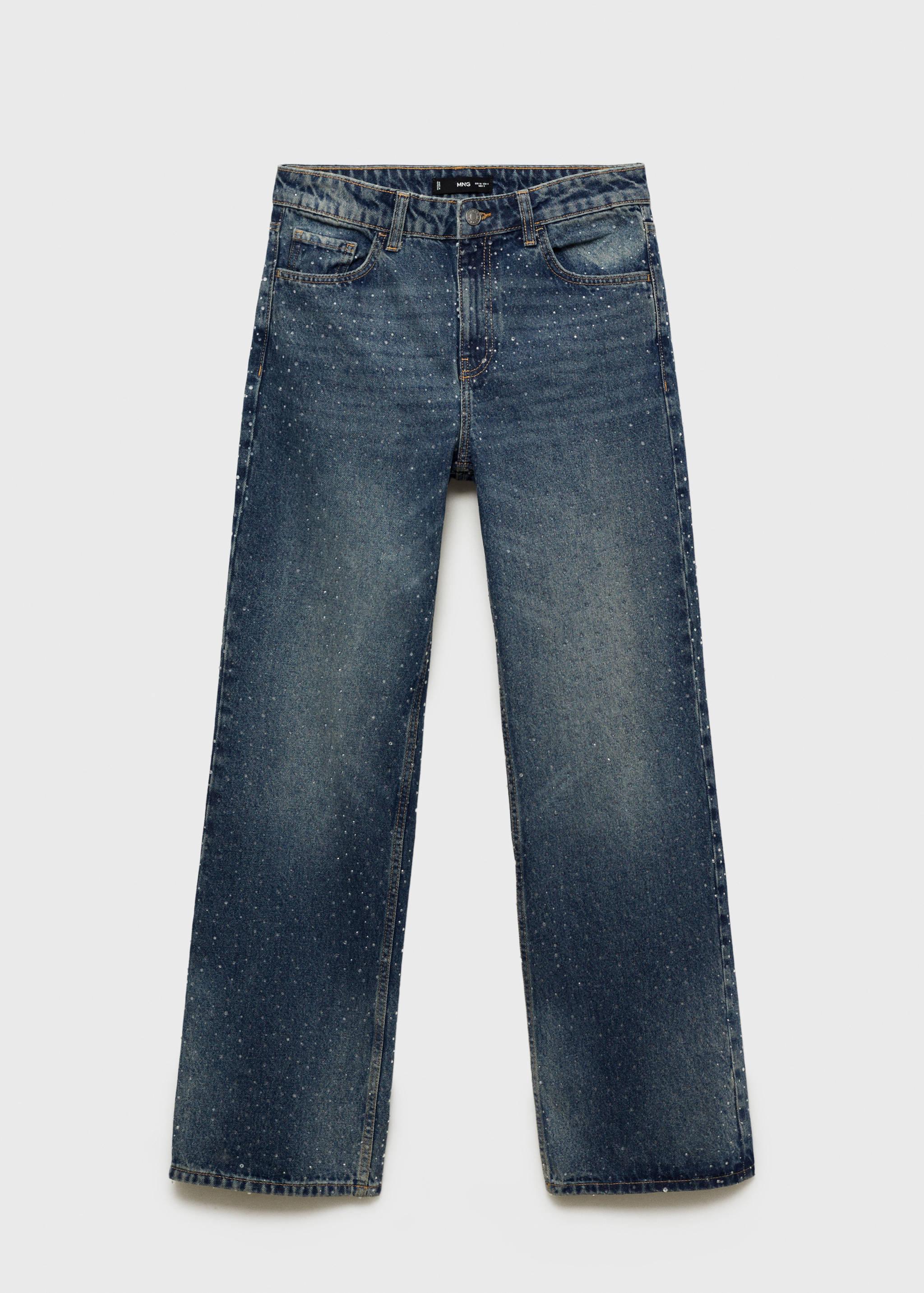 Прямые джинсы со стразами - Изделие без модели