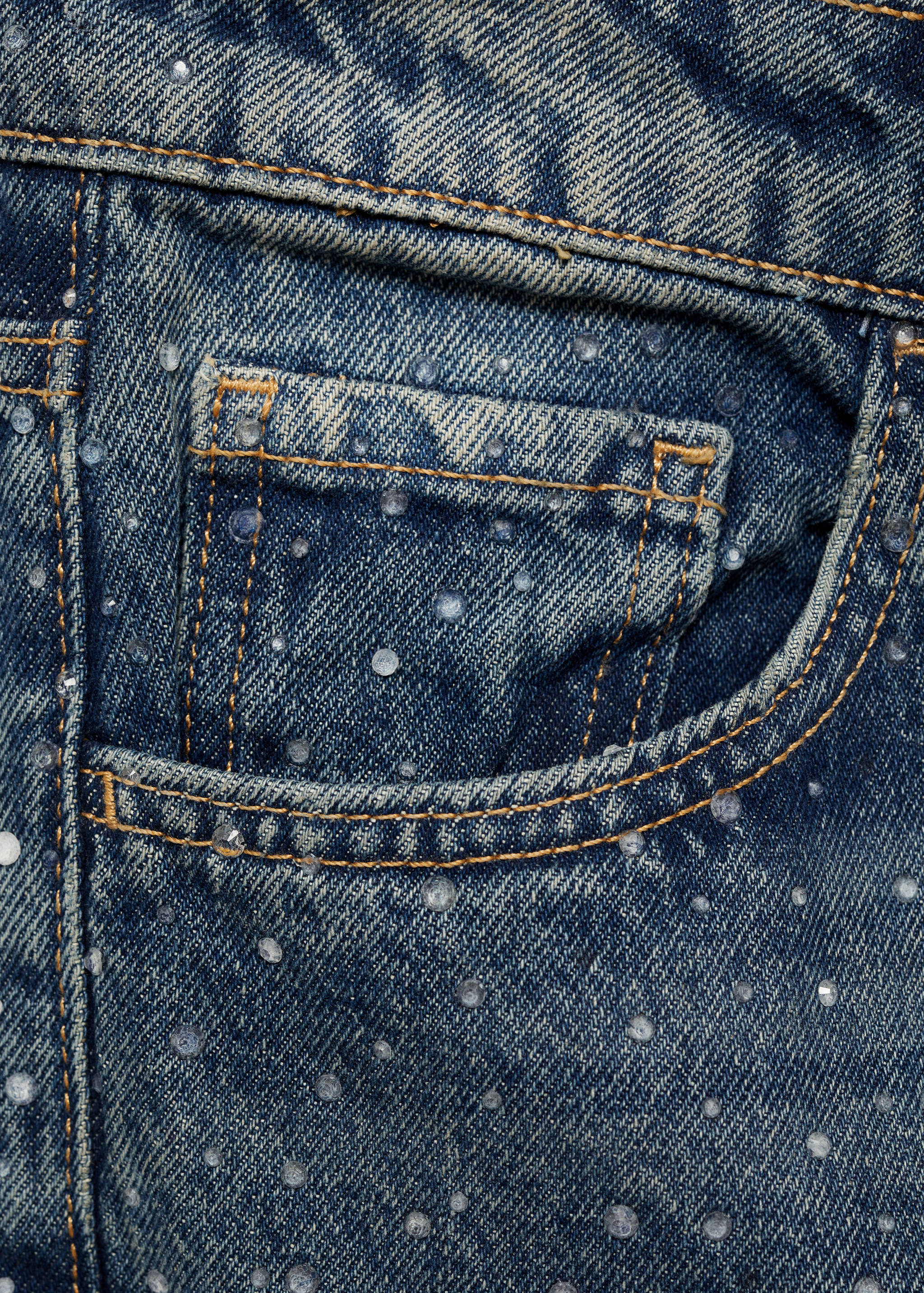 Прямые джинсы со стразами - Деталь изделия 8