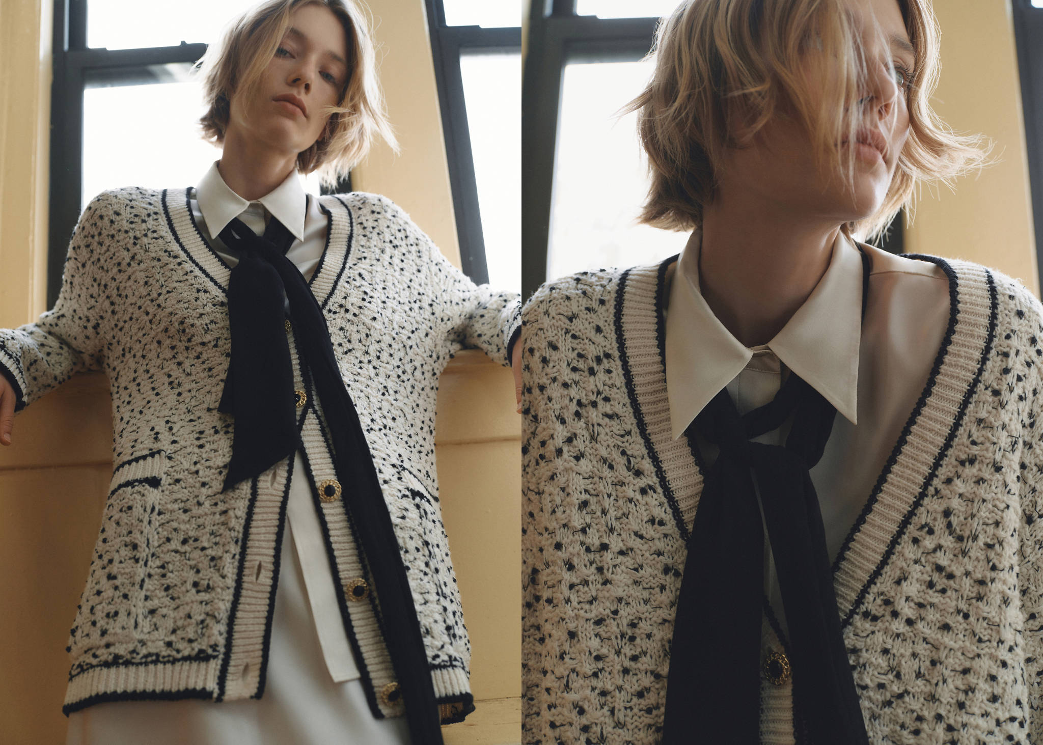 Flecked oversize cardigan - Panoramic plane