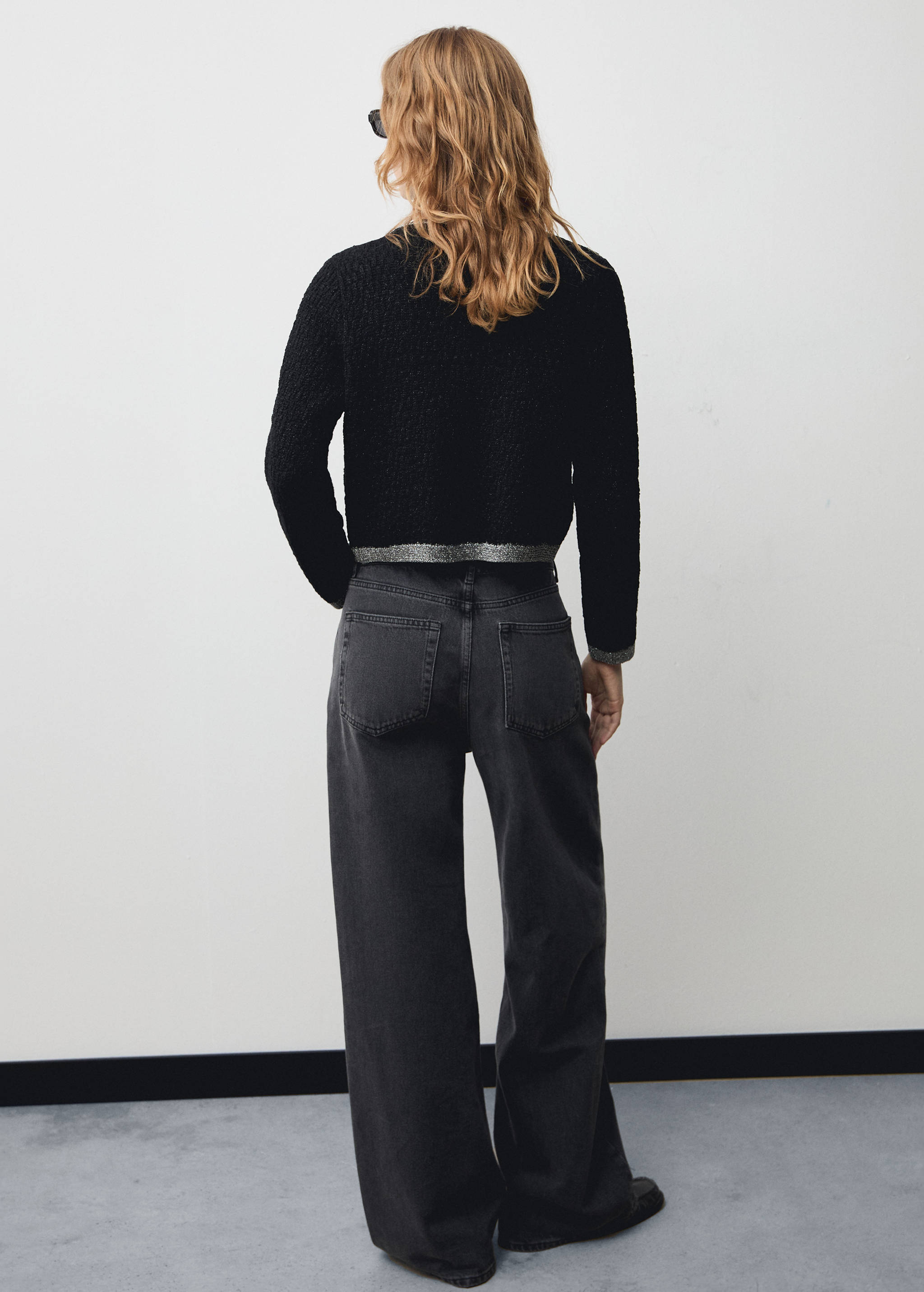 Knitted jacket with lurex detail - Reverse of the article