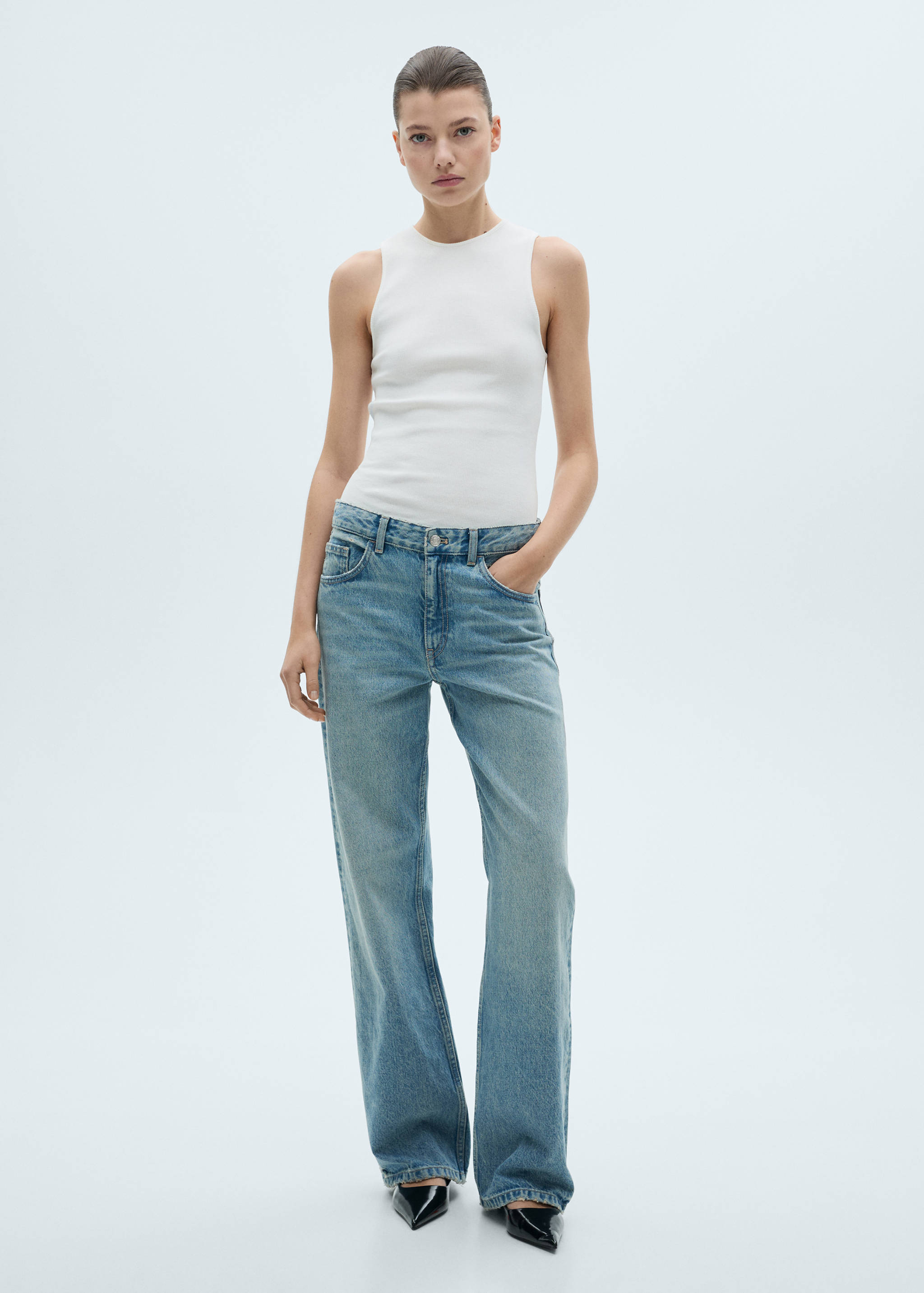 Top algodón canalé - Plano general