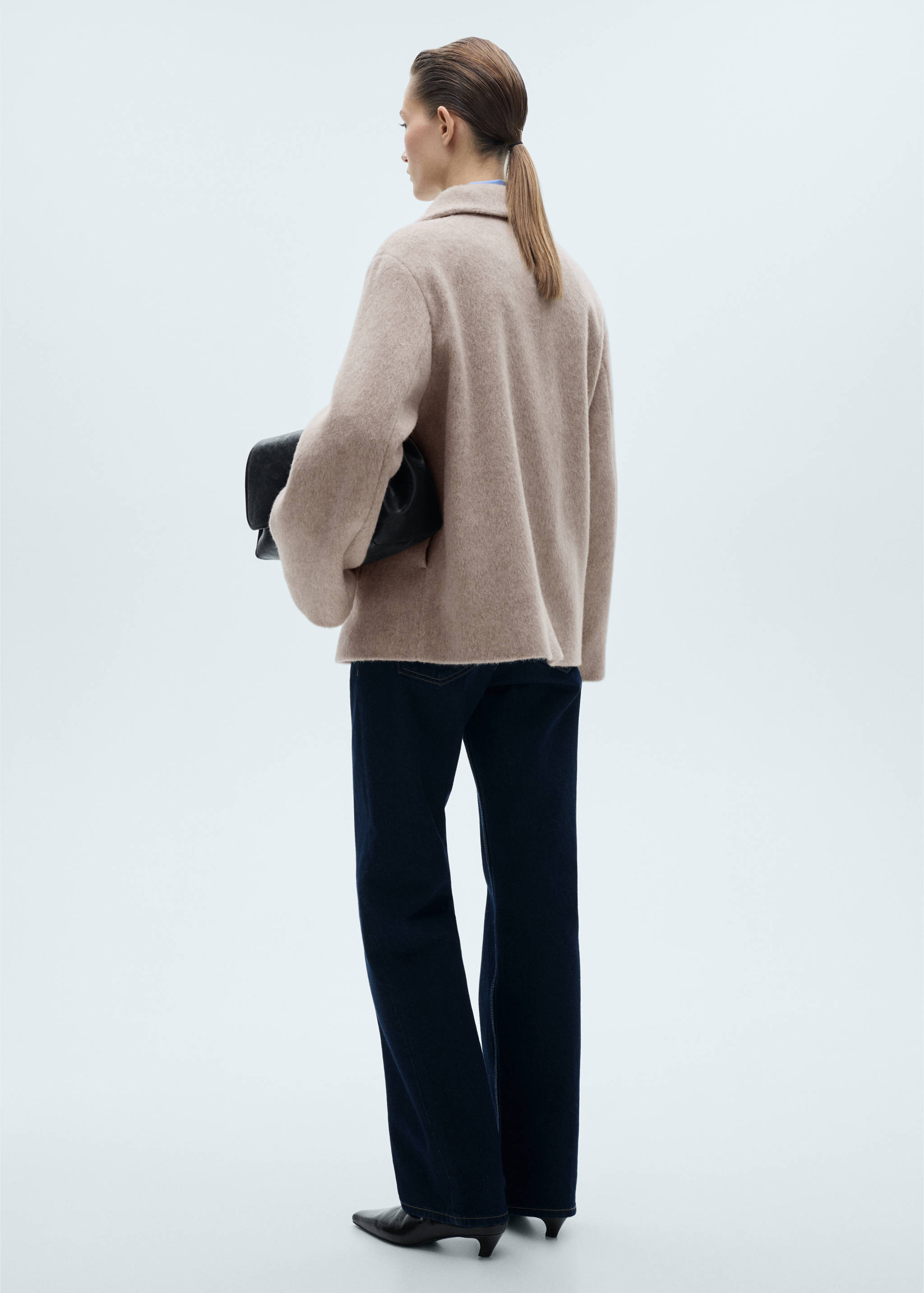 Turtleneck wool coat - Reverse of the article