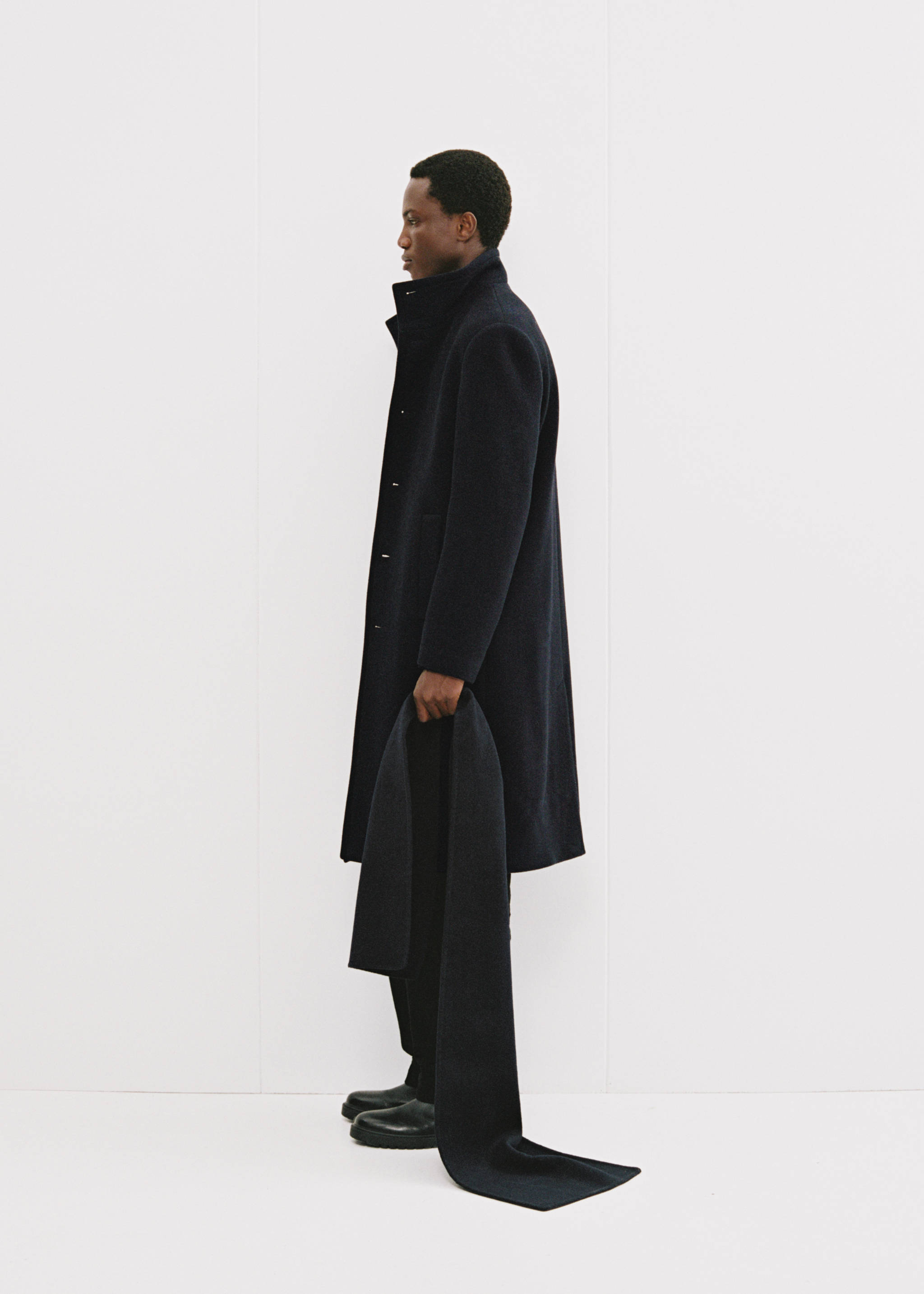 Long wool coat with collar - Details of the article 5