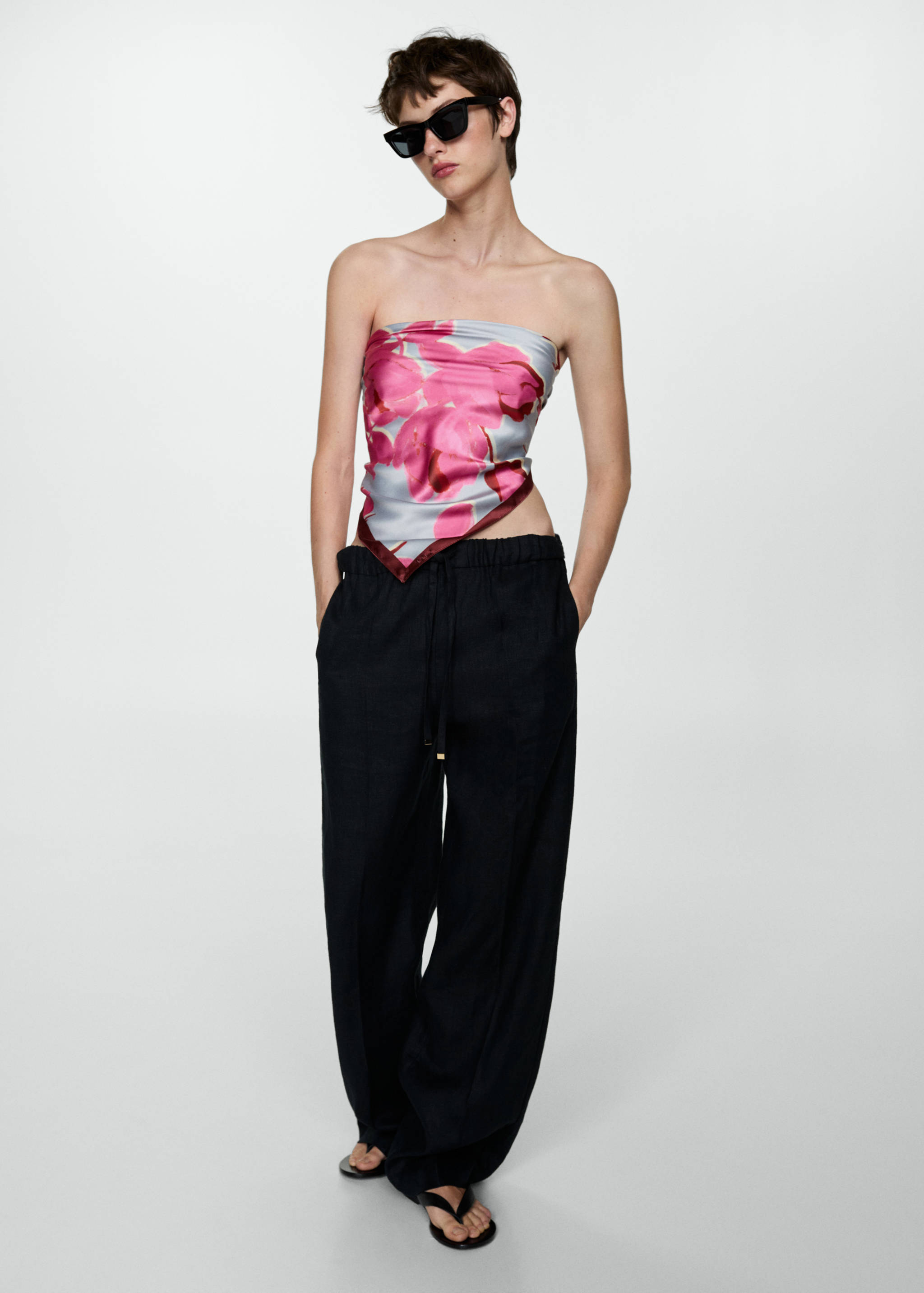 Floral print scarf - General plane