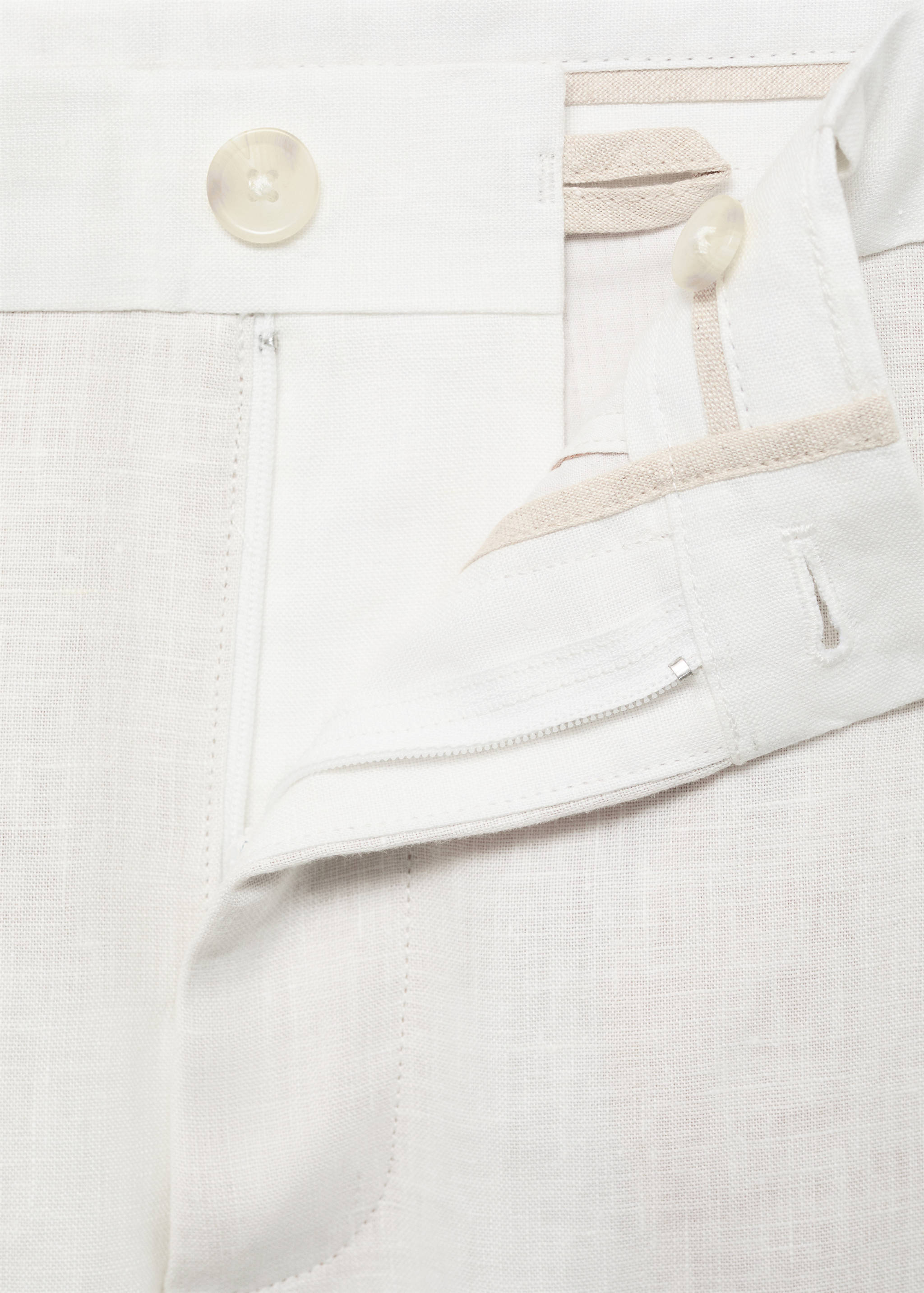 Slim-fit 100% linen trousers - Details of the article 8