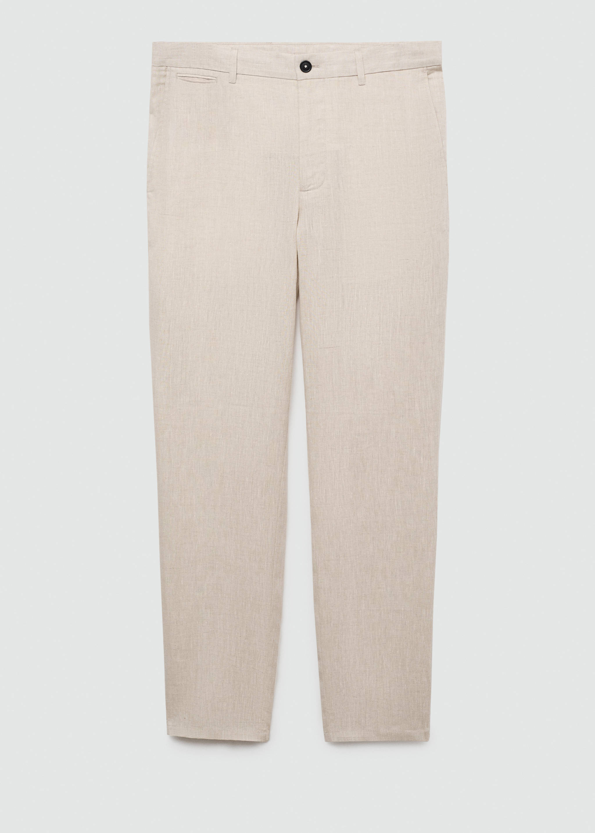 Slim-fit 100% linen trousers - Article without model