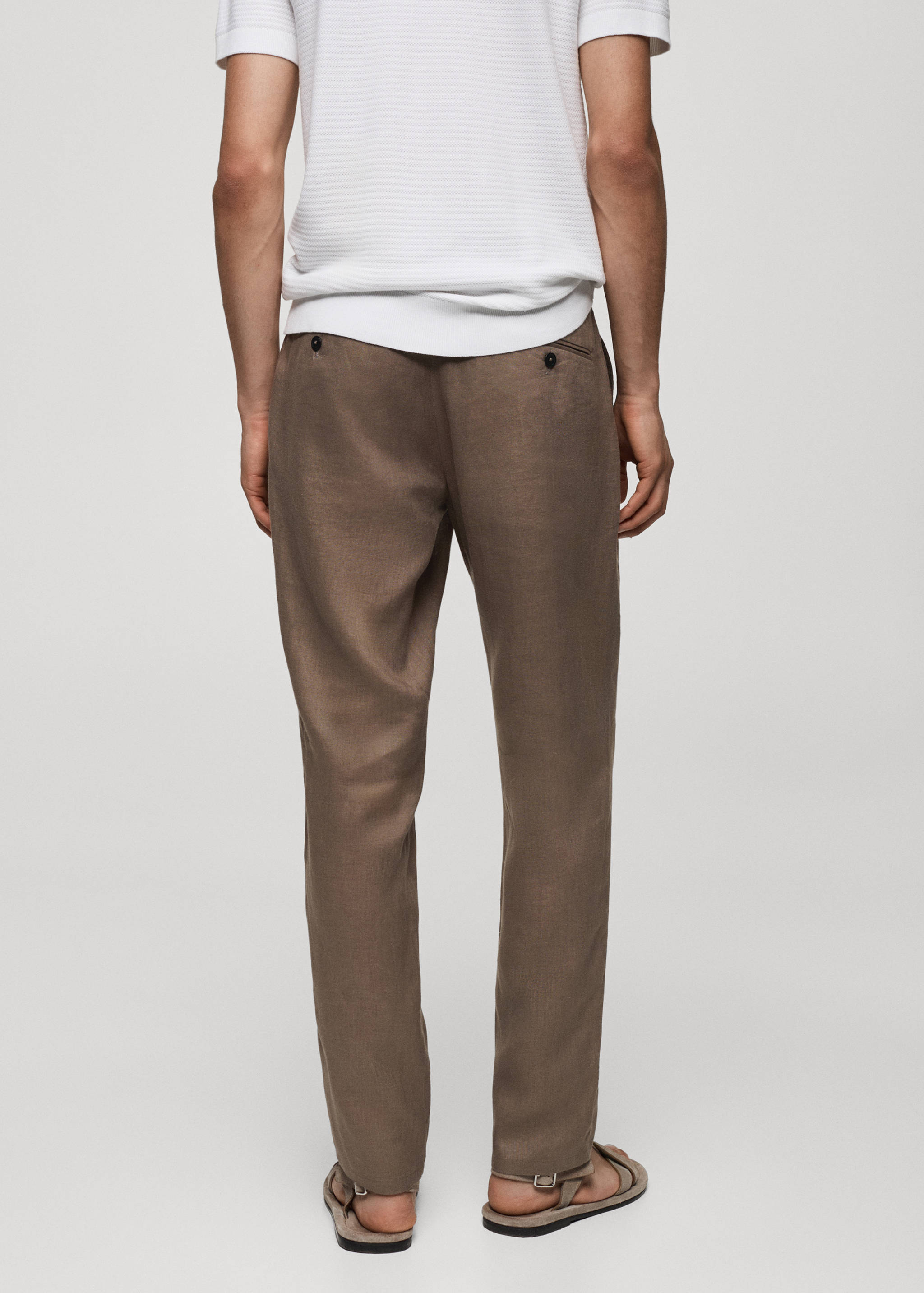 Slim-fit 100% linen trousers - Reverse of the article