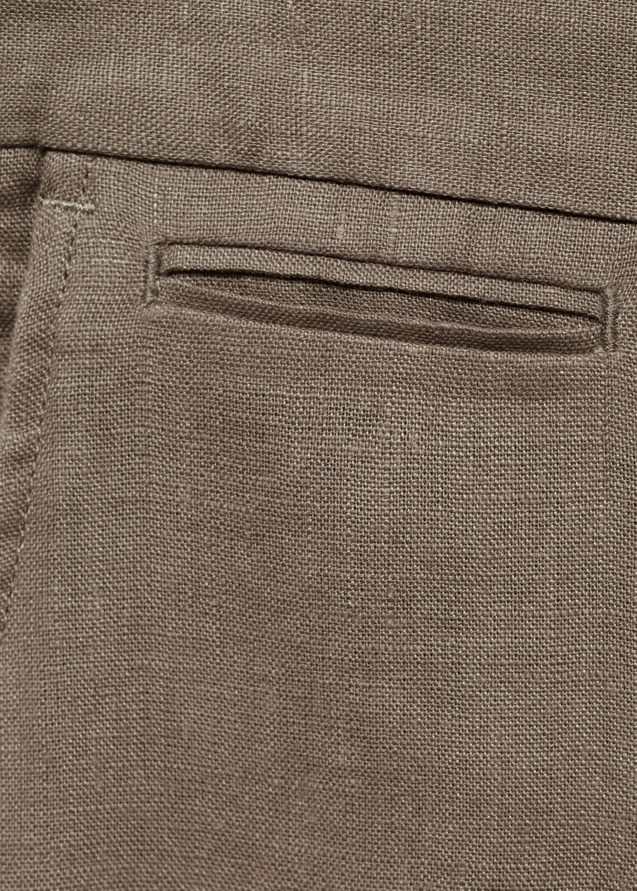 Slim-fit 100% linen trousers - Details of the article 0