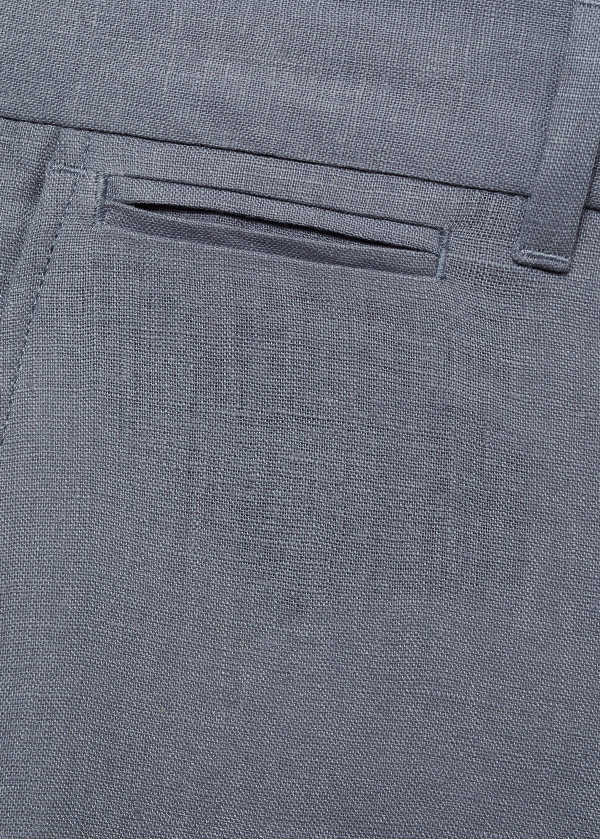 Slim-fit 100% linen trousers - Details of the article 0