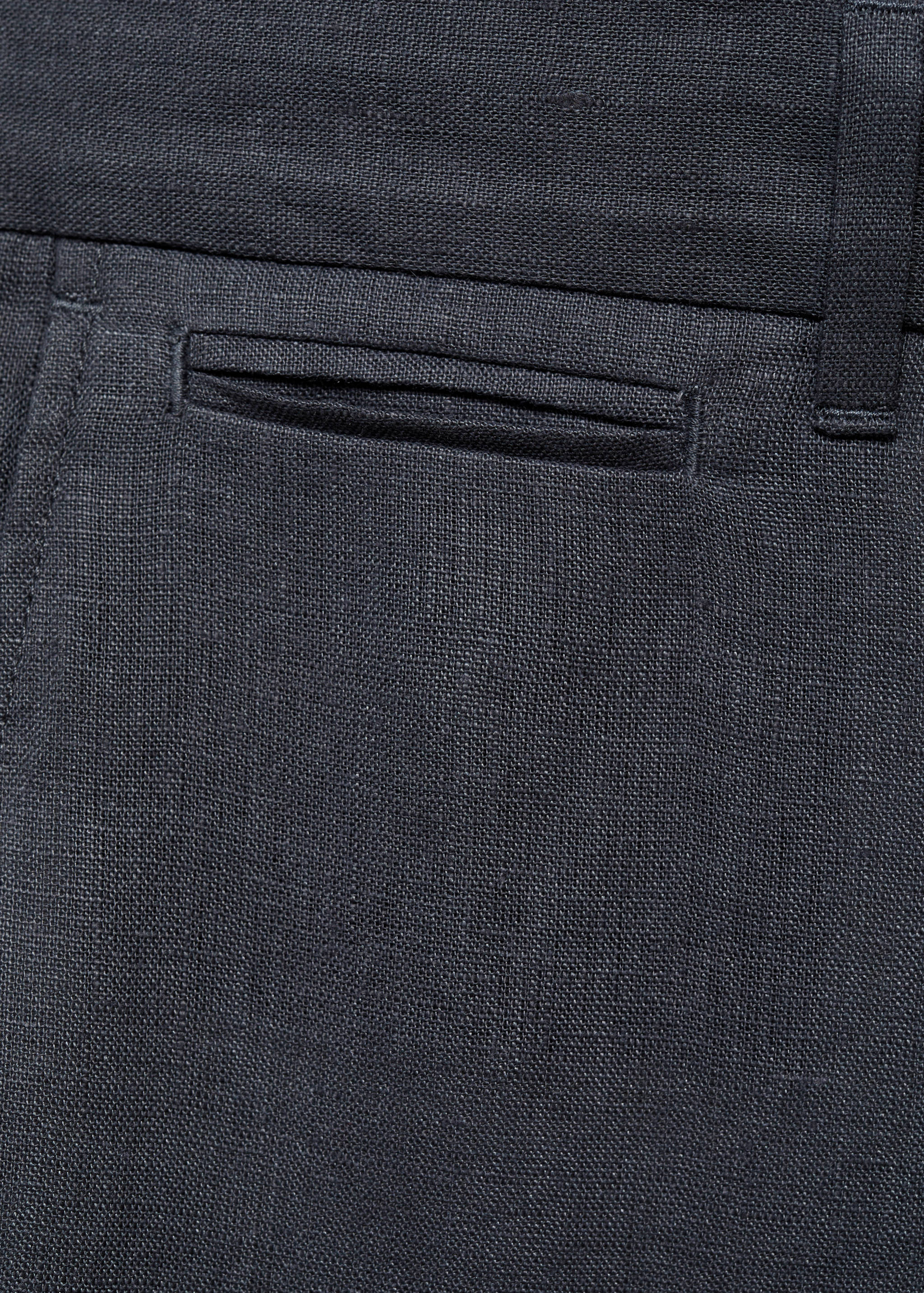 Slim-fit 100% linen trousers - Details of the article 0