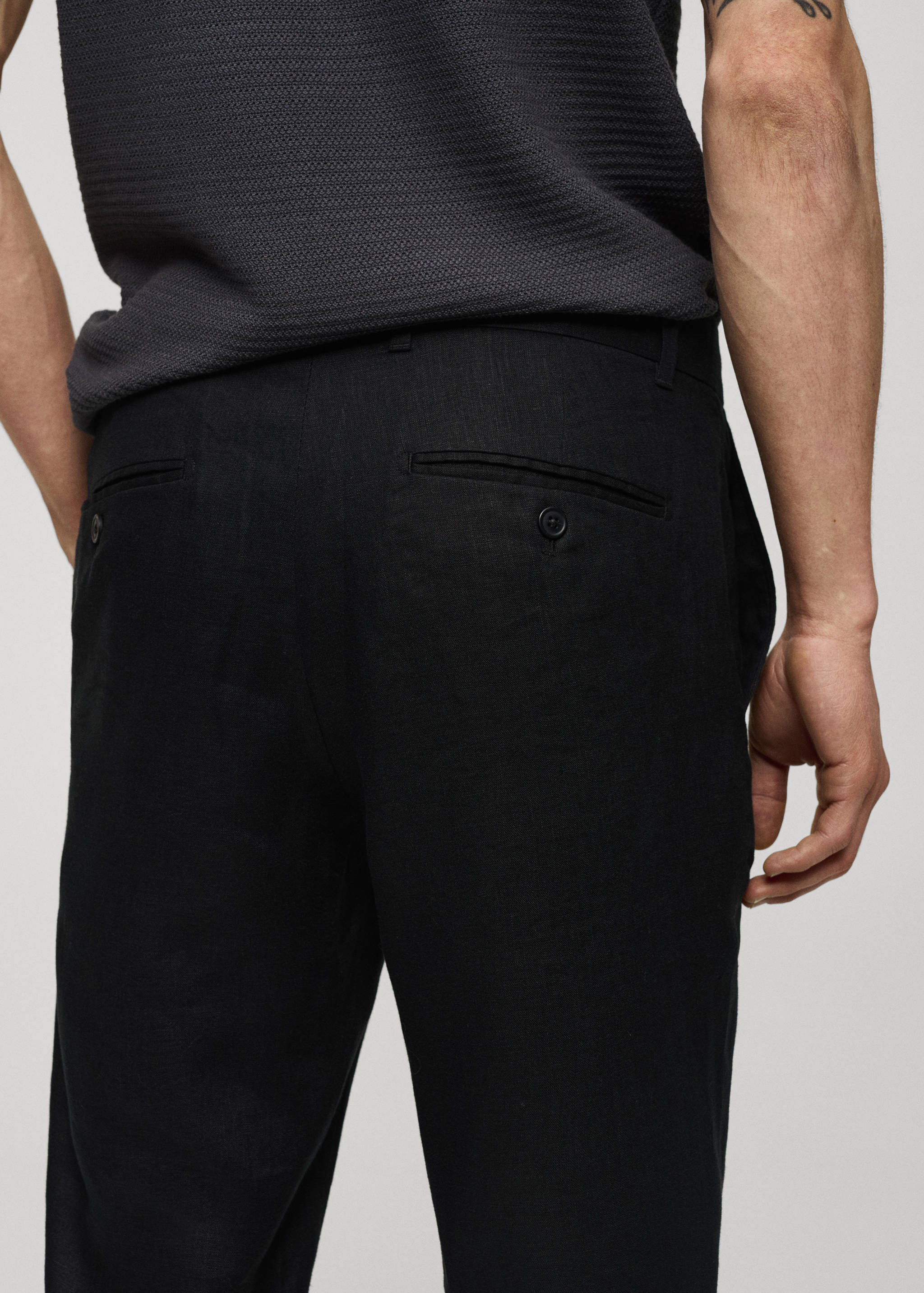 Slim fit broek 100% linnen - Detail van het artikel 6