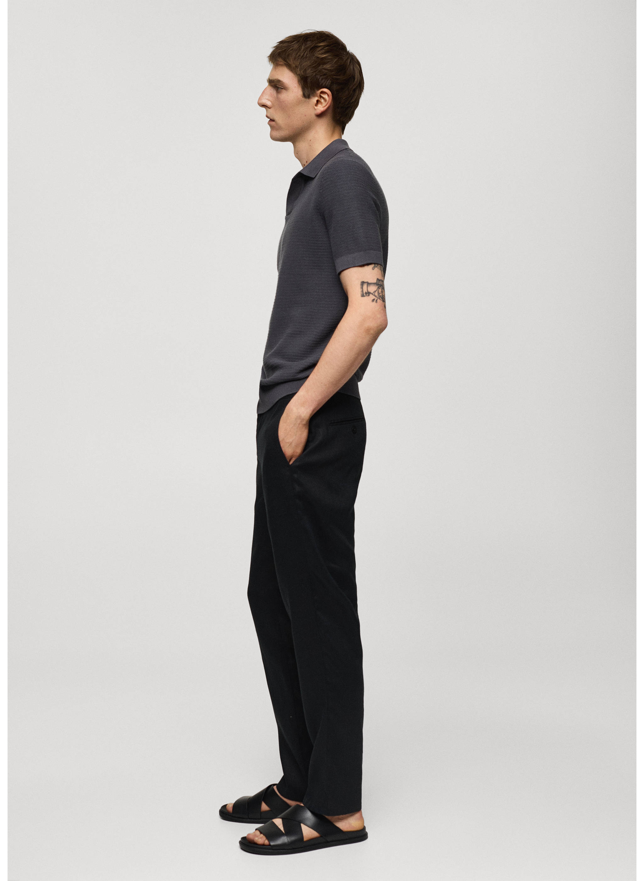 Slim fit broek 100% linnen - Detail van het artikel 2