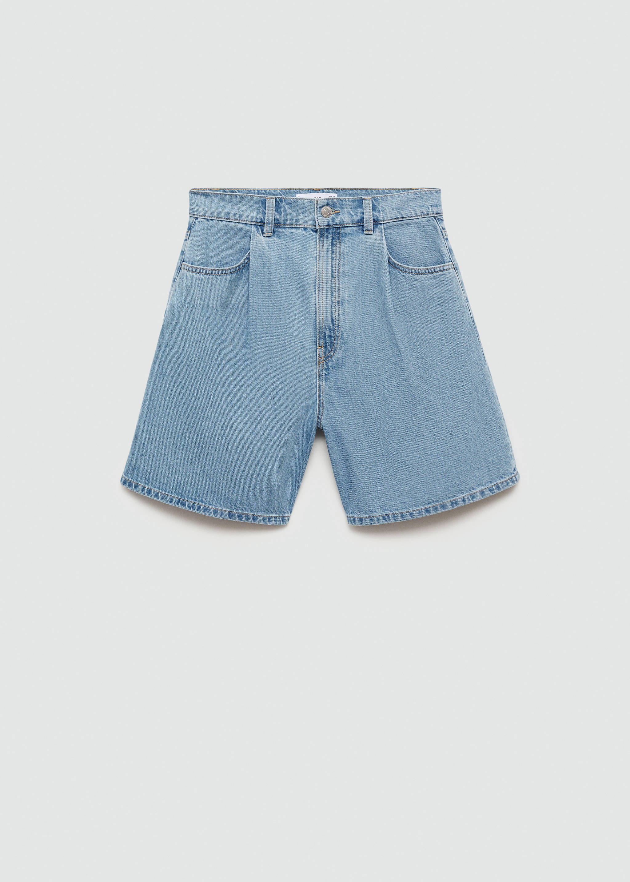 Denim shorts with pleats - Article without model