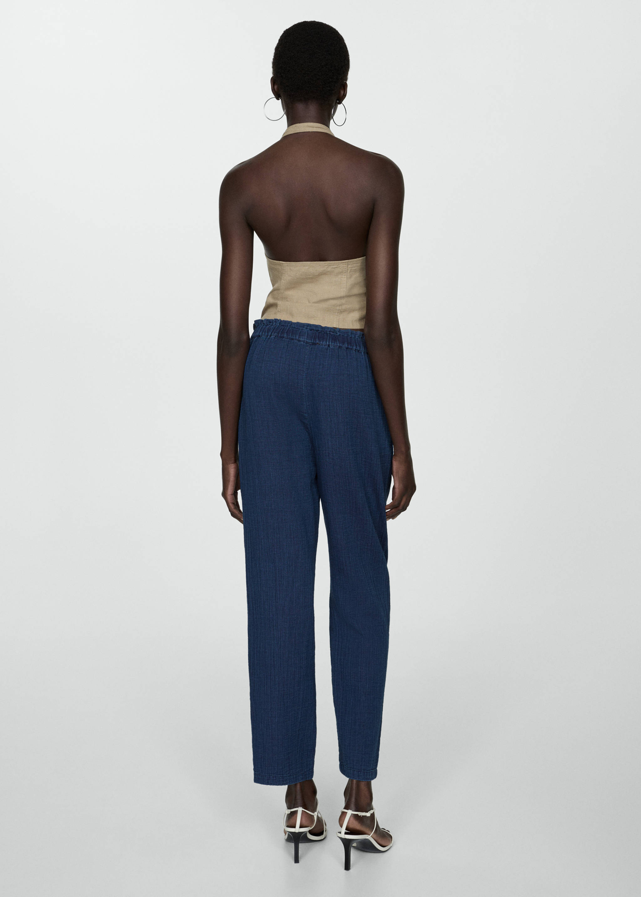 Elastic waist cotton trousers - Reverse of the article