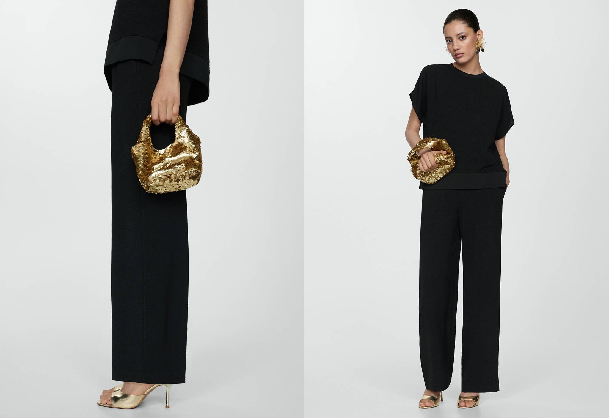 Wide leg fluid trousers - Panoramic plane