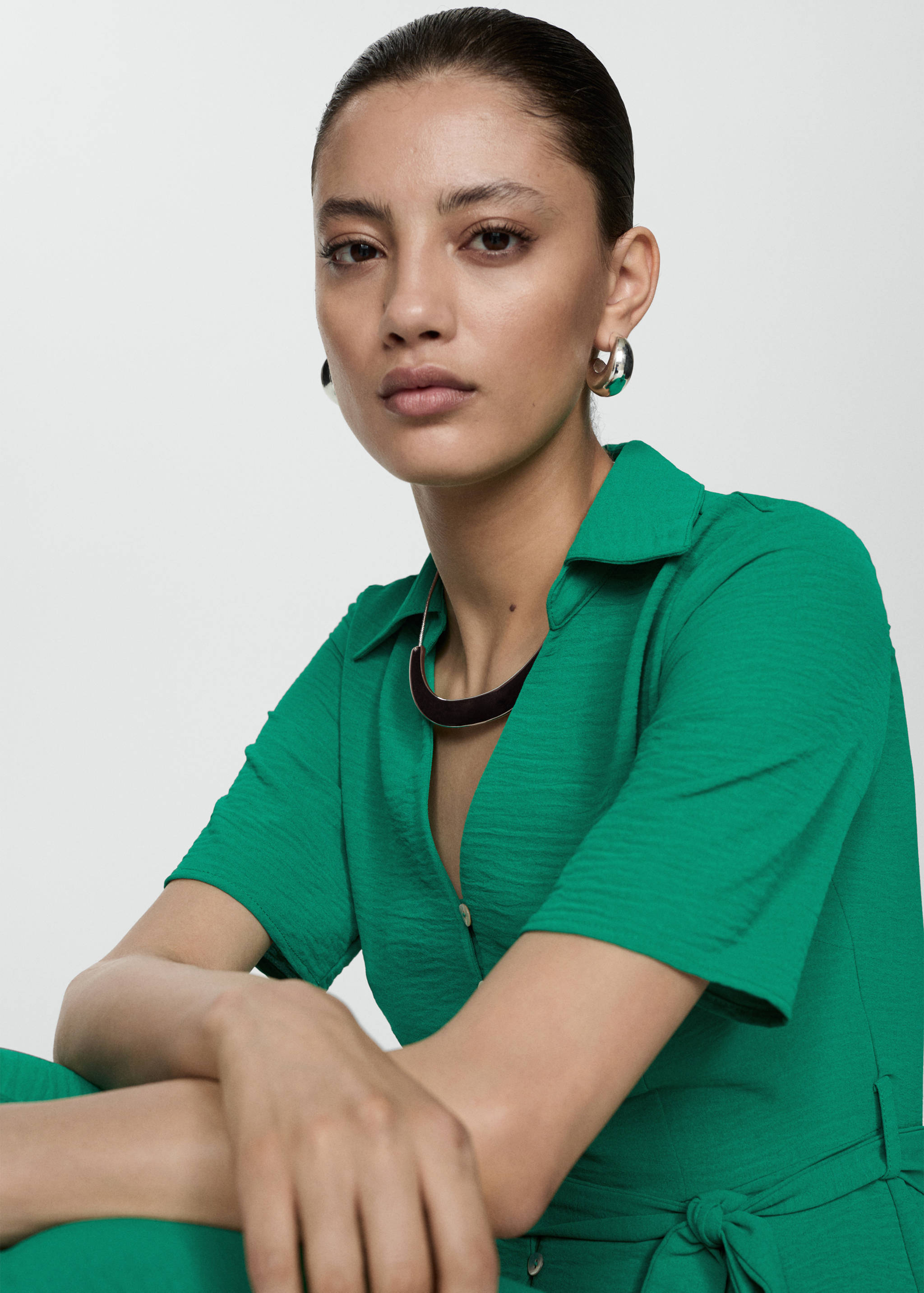 Bow shirt dress - Medium plane