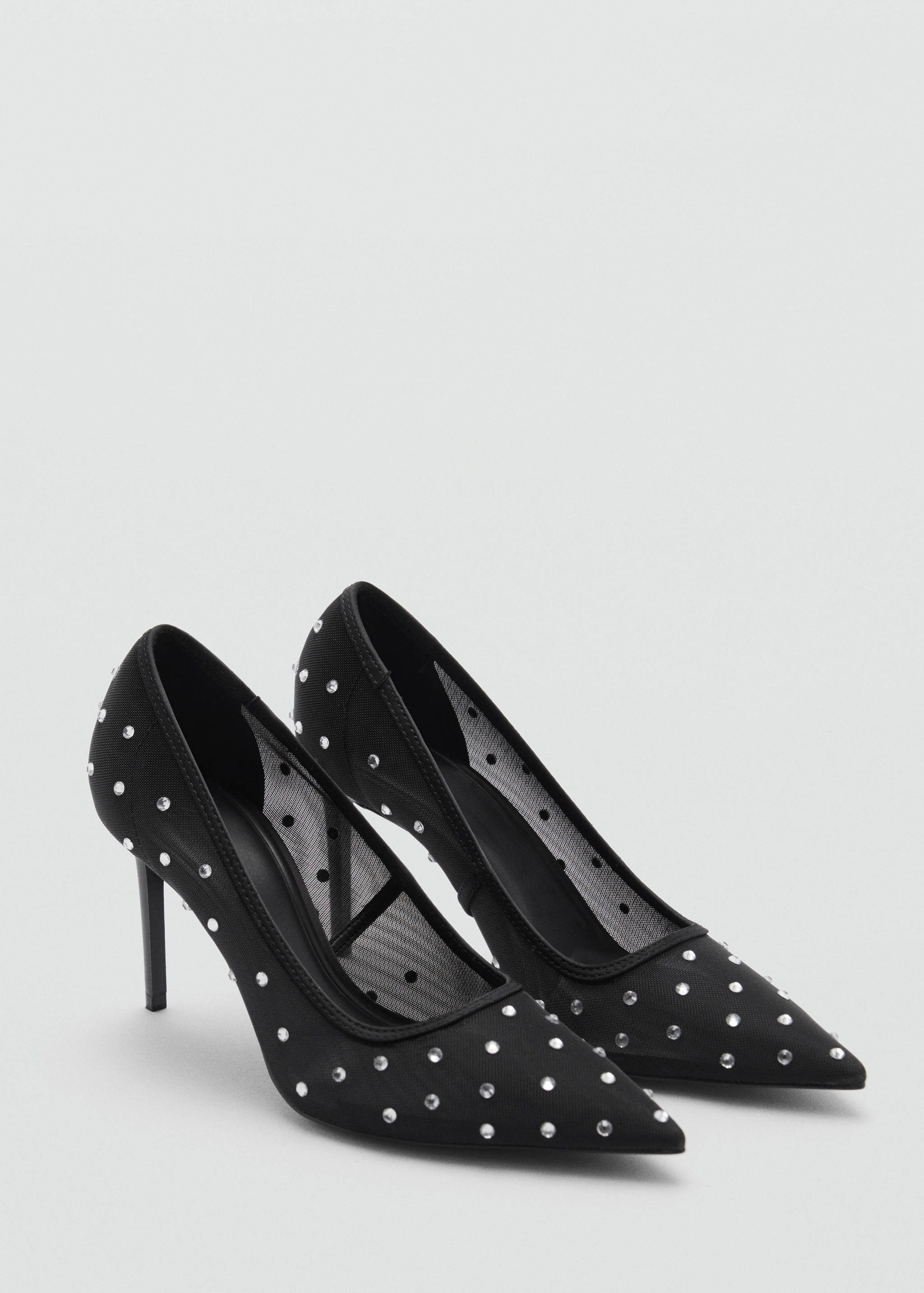 Glitter mesh heeled shoes - Medium plane