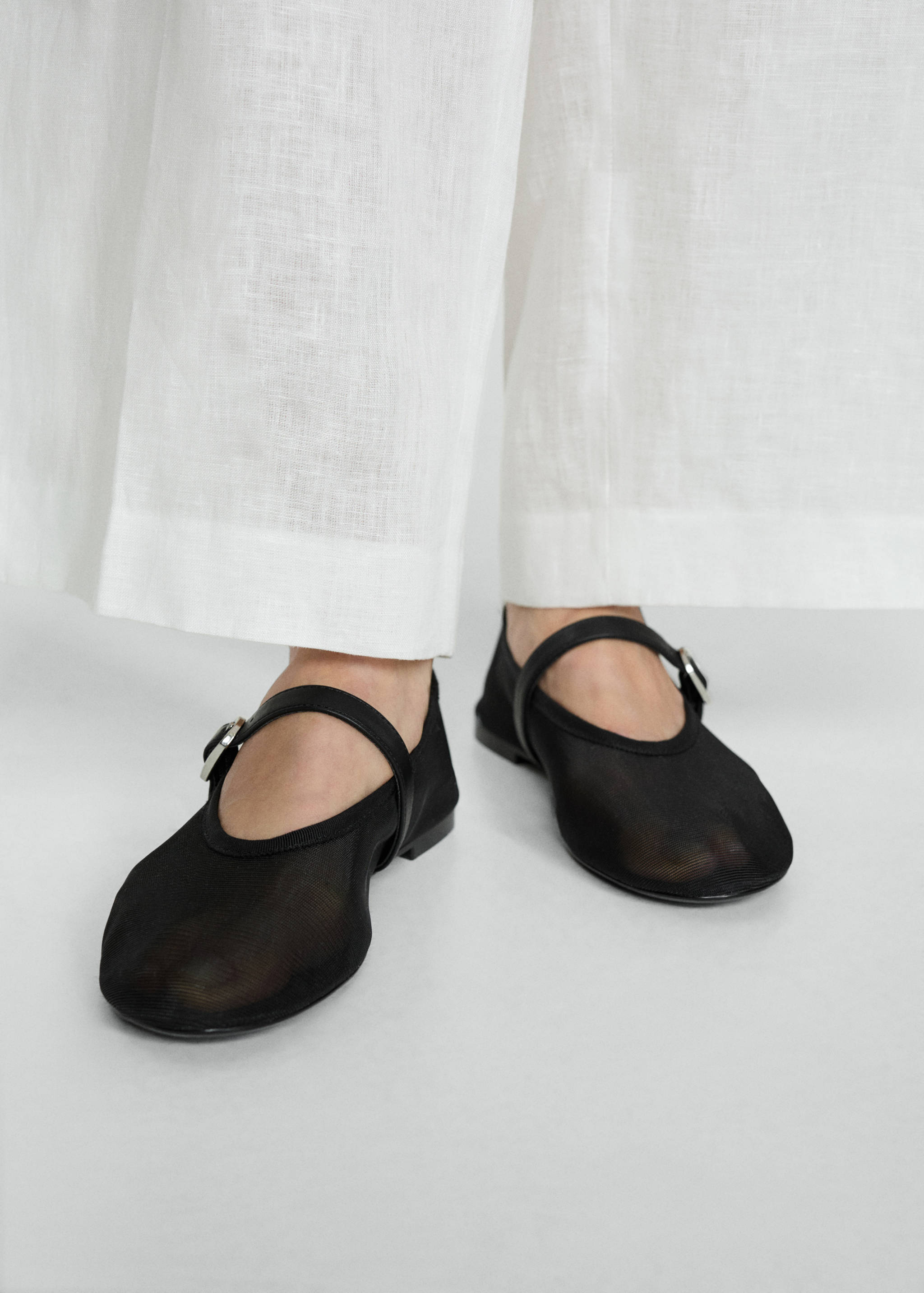 Mesh ballet flats with strap and buckle - Details of the article 9