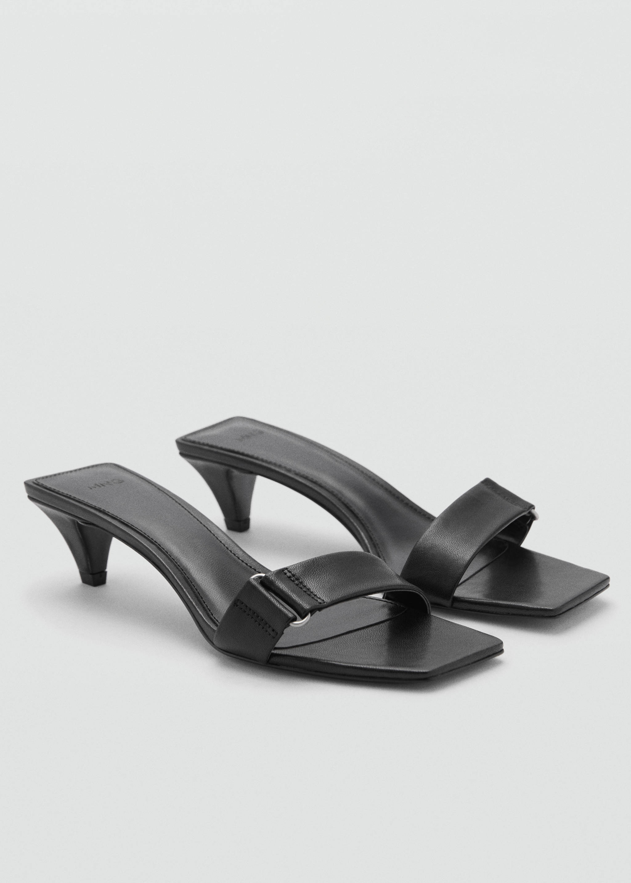 Heel leather sandals - Medium plane
