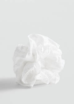 Embroidered maxi-scrunchie — White 3