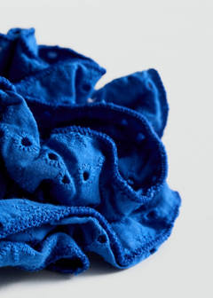 Embroidered maxi-scrunchie — Blue 2