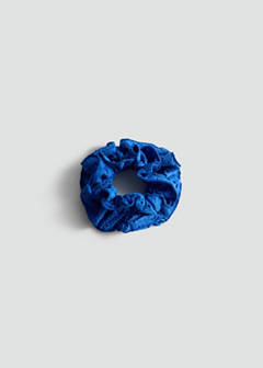 Embroidered maxi-scrunchie — Blue 1