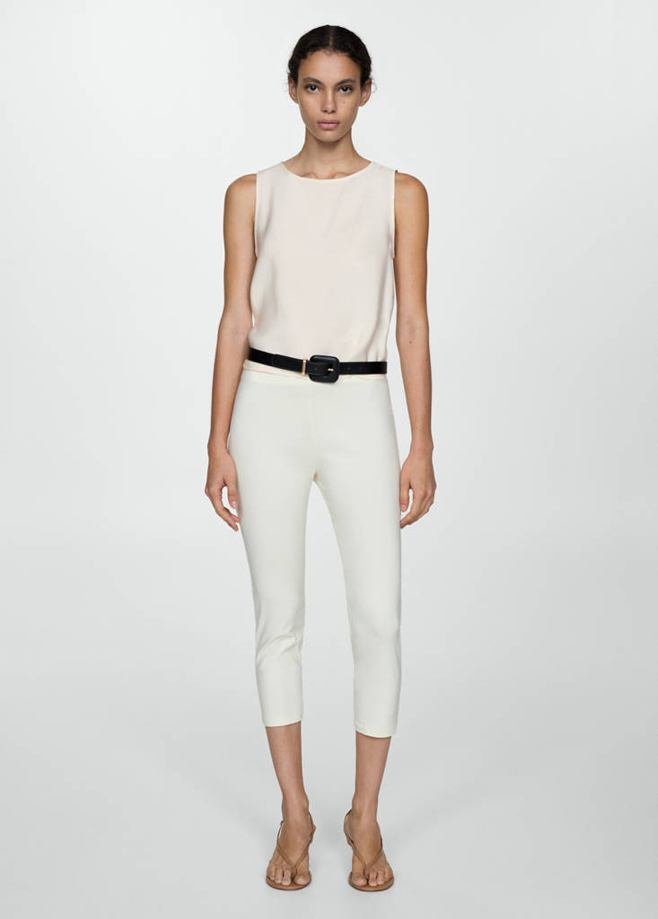 Fluid strapless top — Ecru