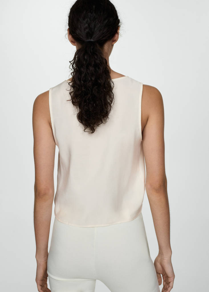 Fluid strapless top — Ecru