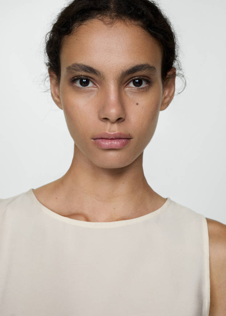 Fluid strapless top — Ecru