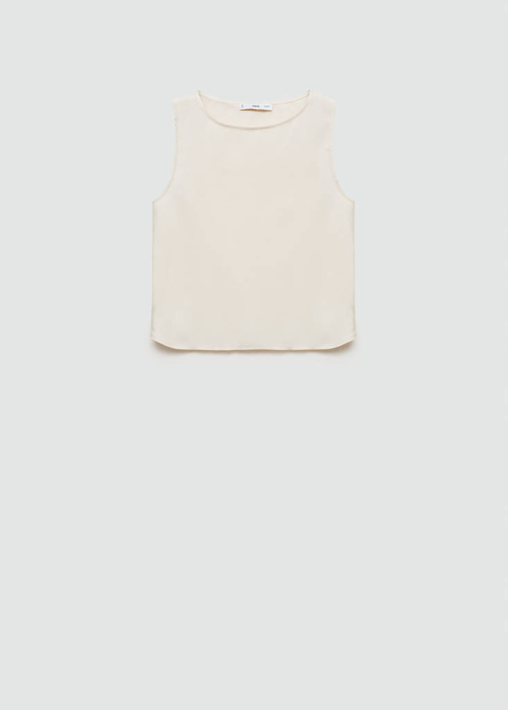 Fluid strapless top — Ecru