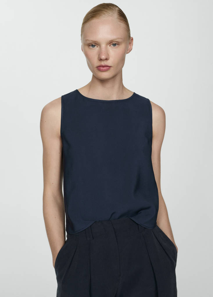 Fluid strapless top — Dark Navy