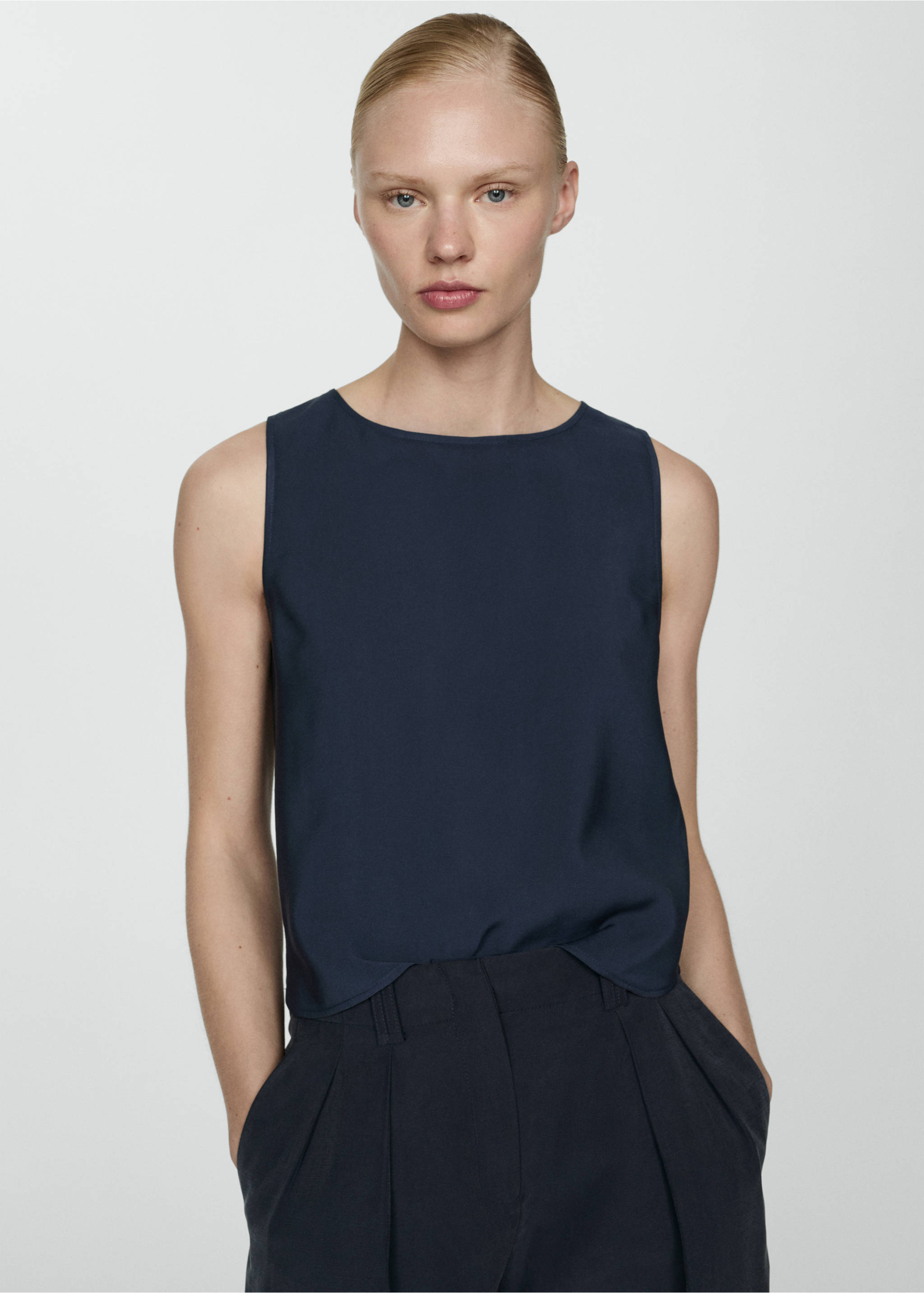 Fluid strapless top - Medium plane, Dark Navy. Ref: 77050281-00.
