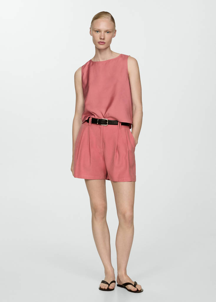 Fluid strapless top — Pastel Pink