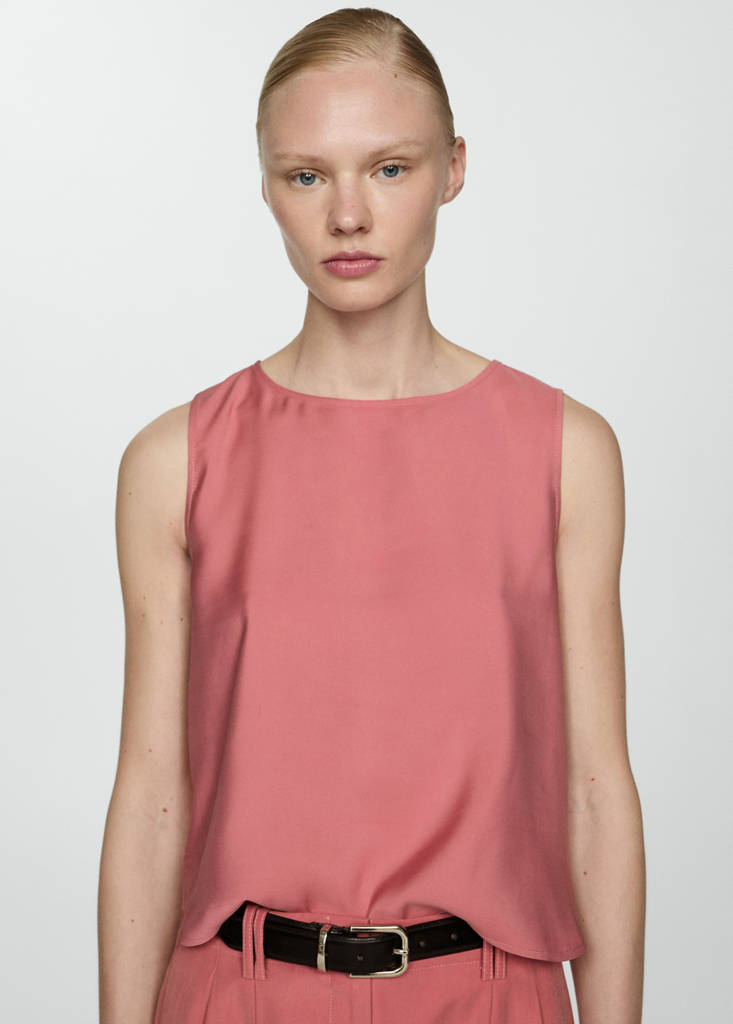 Fluid strapless top — Pastel Pink