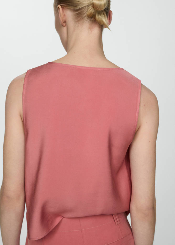 Fluid strapless top — Pastel Pink
