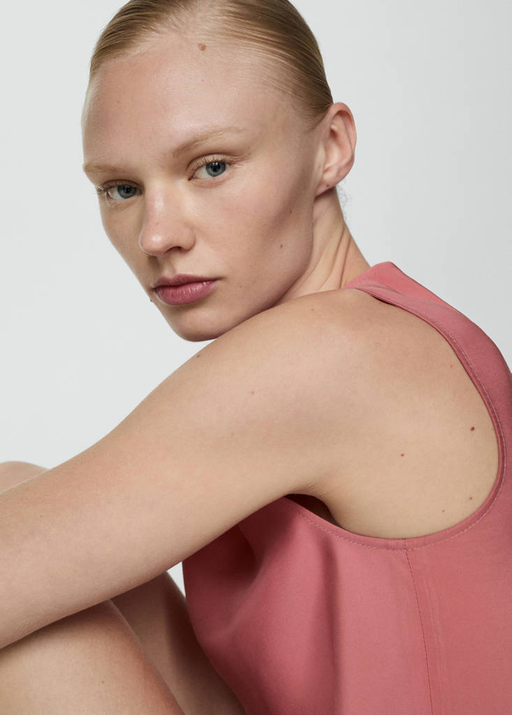 Fluid strapless top — Pastel Pink