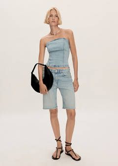 Straight-fit denim bermuda shorts — Light Blue 5