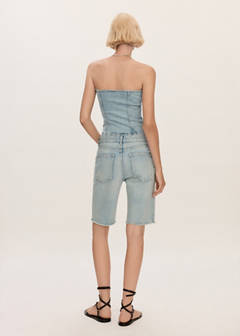 Straight-fit denim bermuda shorts — Light Blue 6