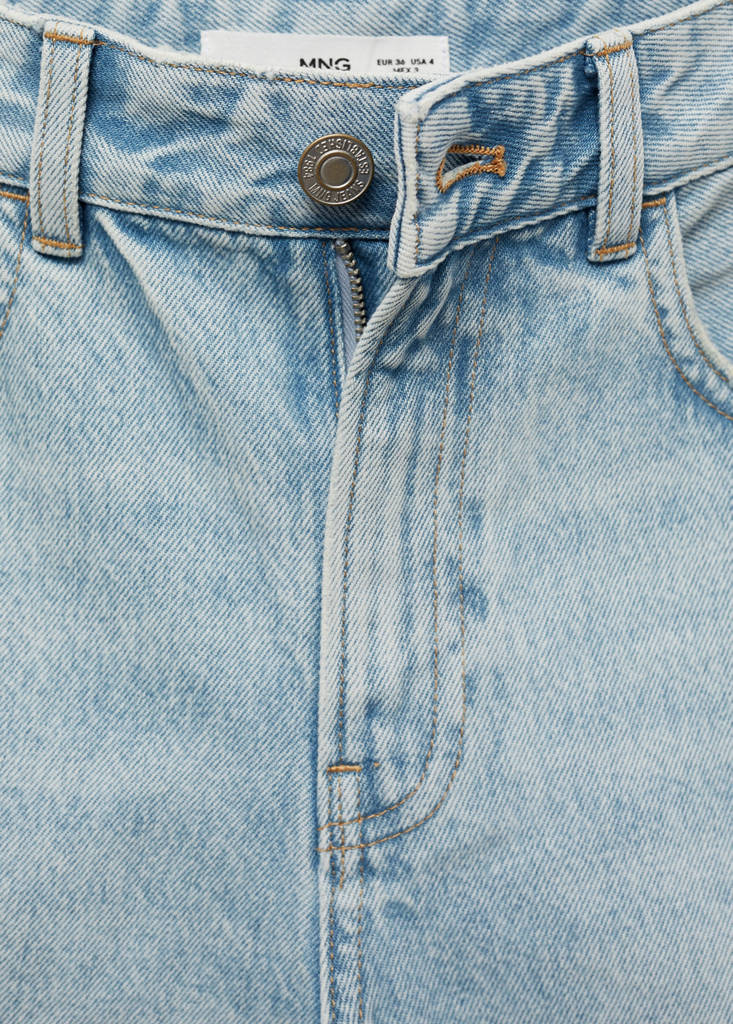 Straight-fit denim bermuda shorts — Light Blue